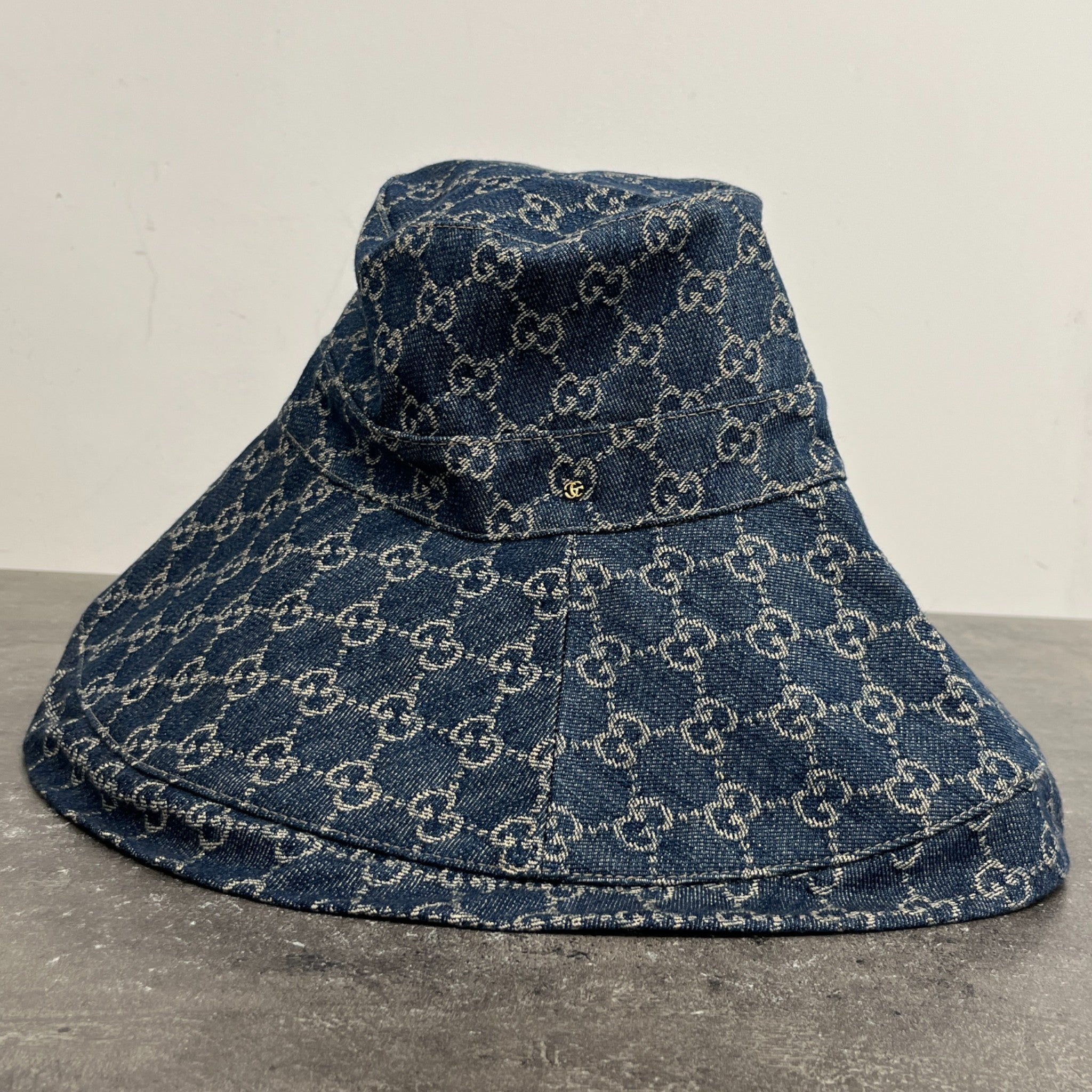 Women's Gg Supreme Wide-Brim Hat Blue Size M