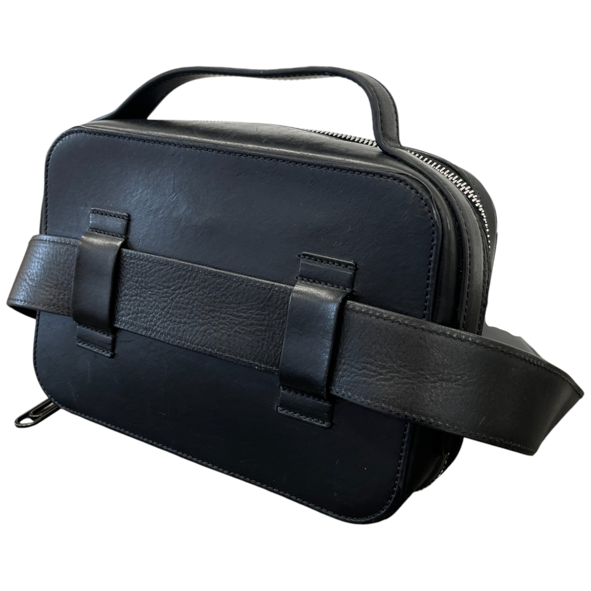 Men's Diagonal Stripe Belt Bag Black
