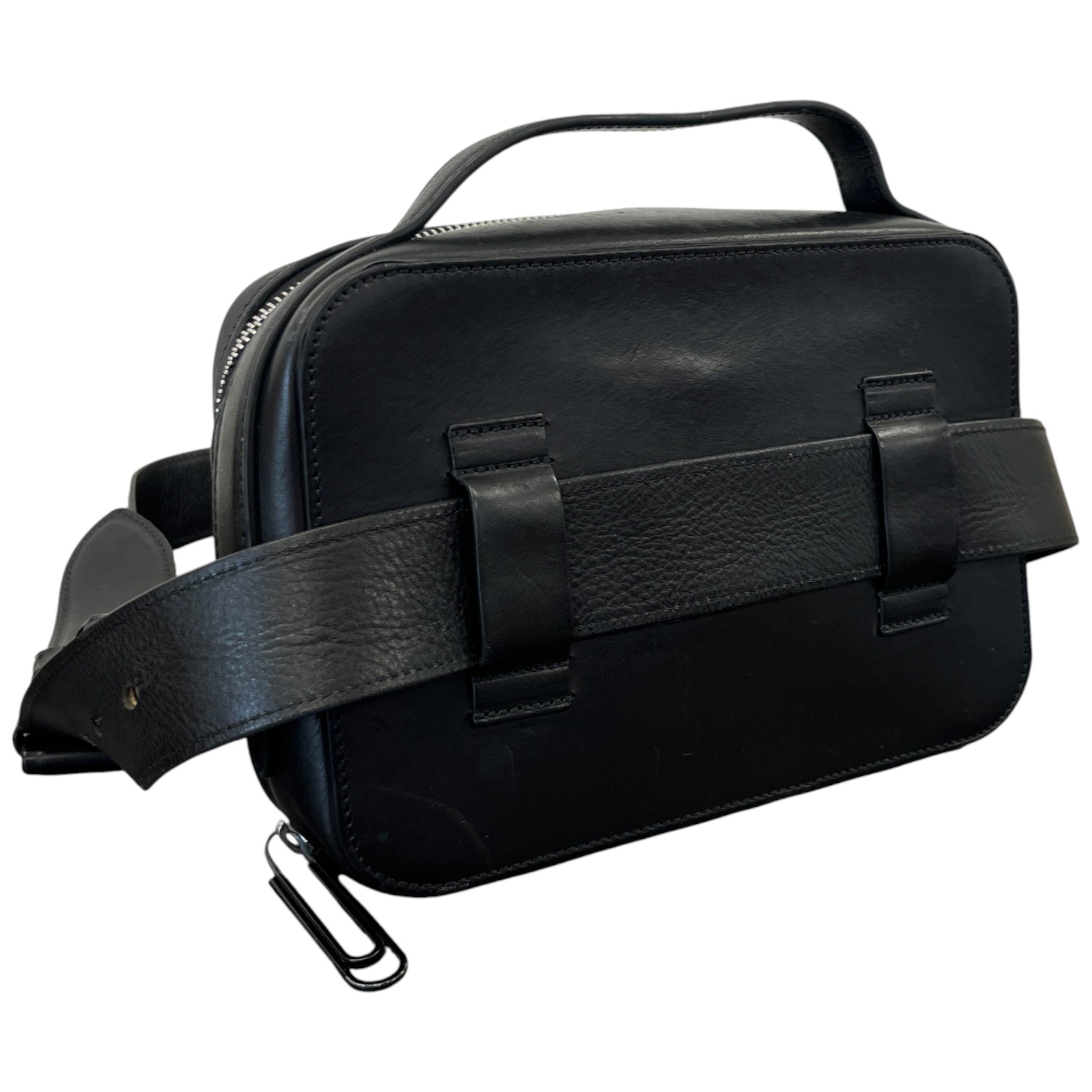 Men's Diagonal Stripe Belt Bag Black