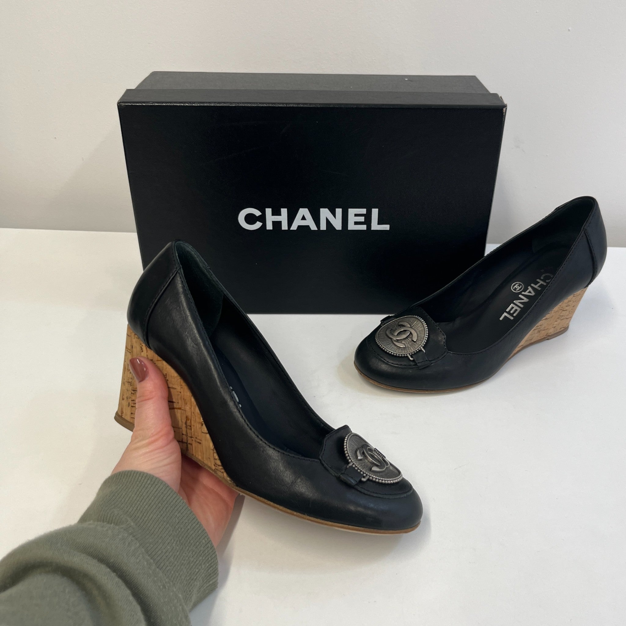 Women's Cc Wedge Mules Black Size EU 35.5 / UK 2.5