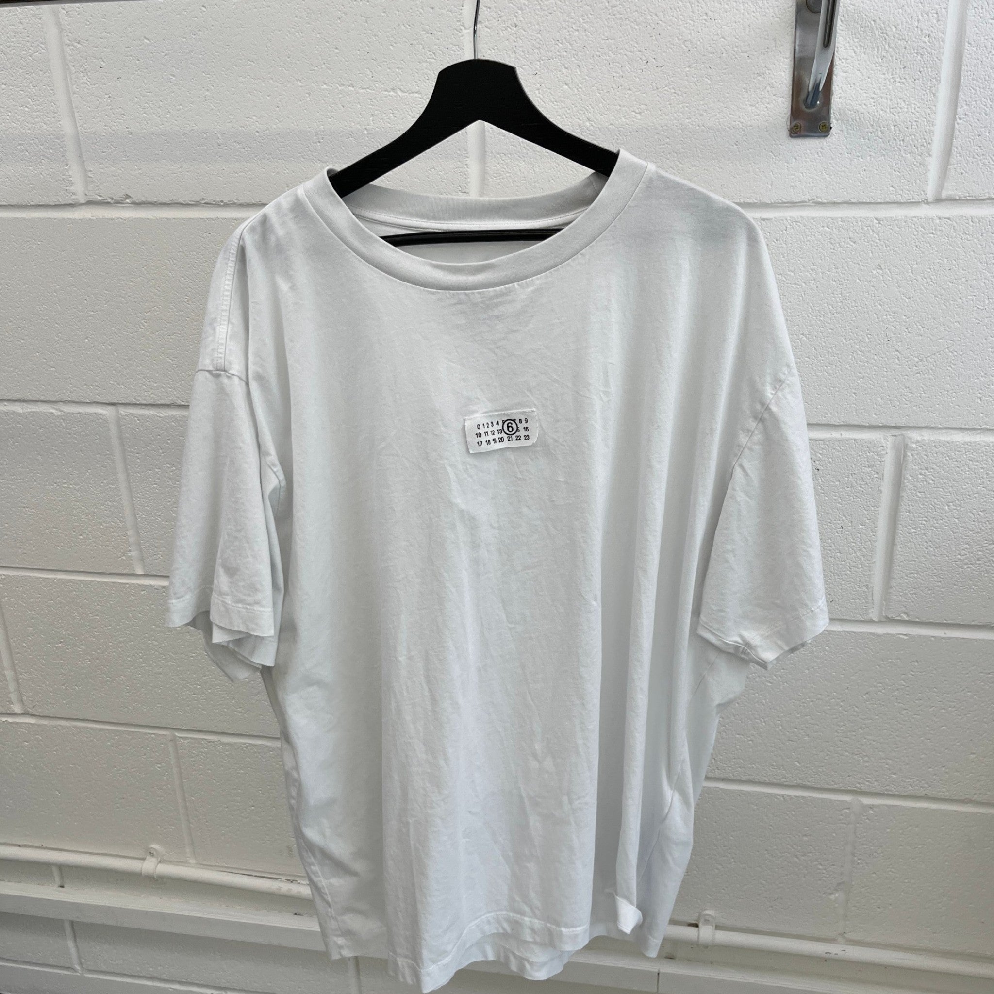 Men's Mm6 Numberic Tab T-Shirt White Size XL
