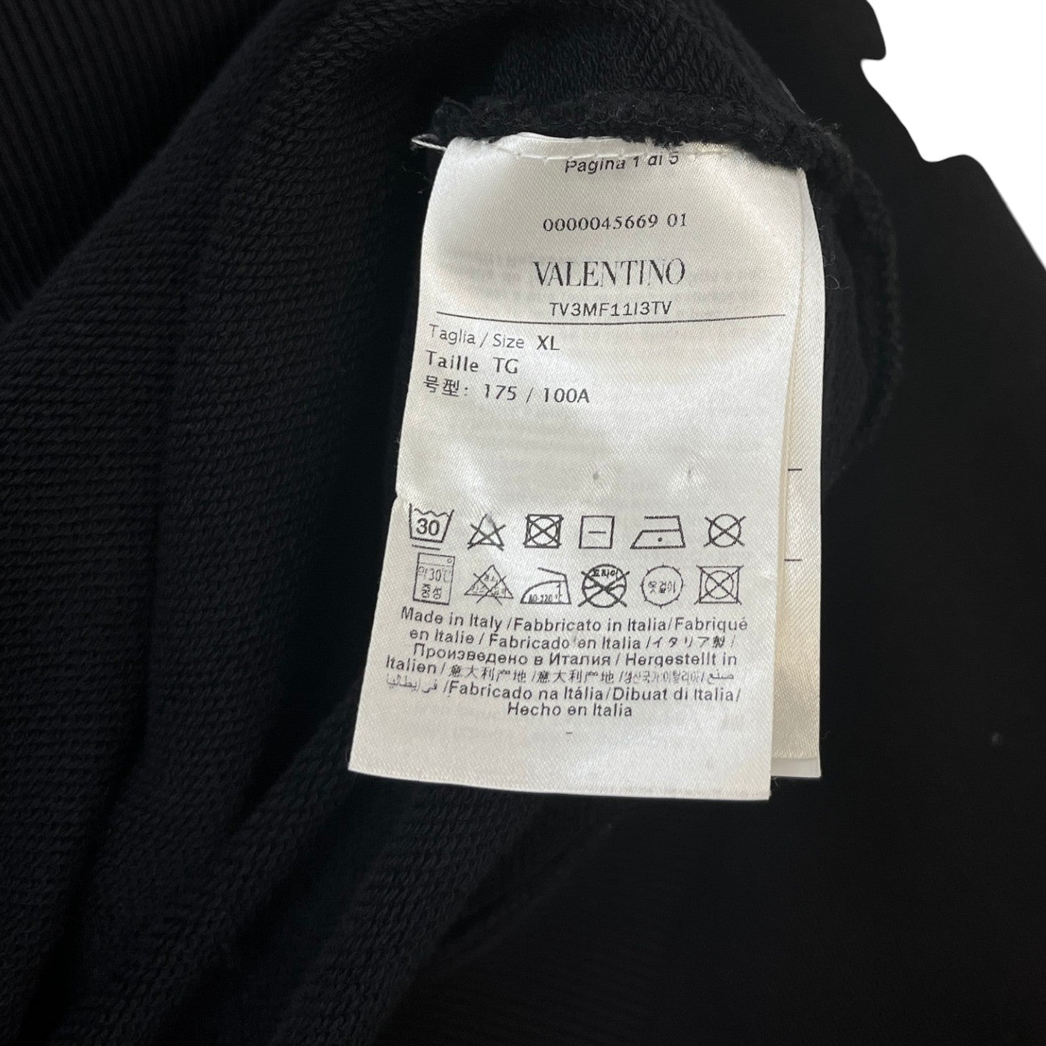 Men's Logo Print Hoodie Black Size XL