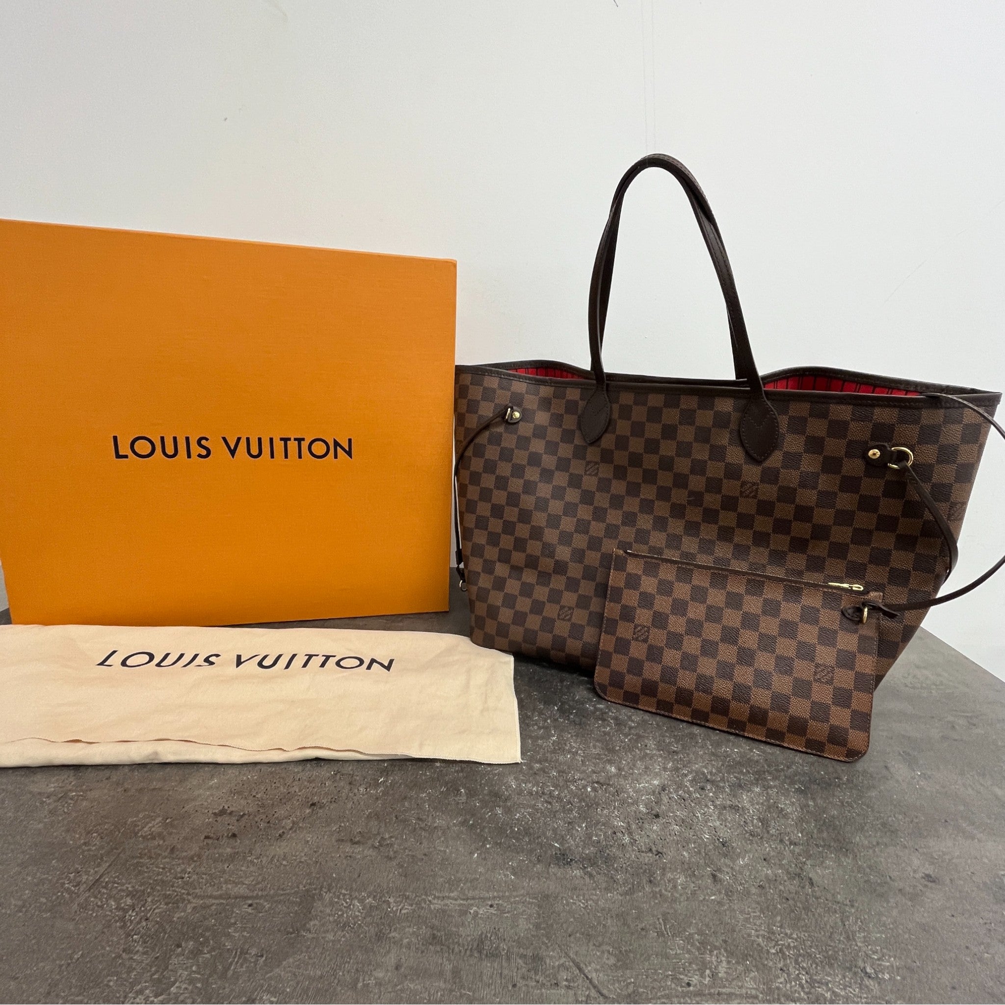 Women's Damier Ebene Neverfull Gm Tote Bag Brown