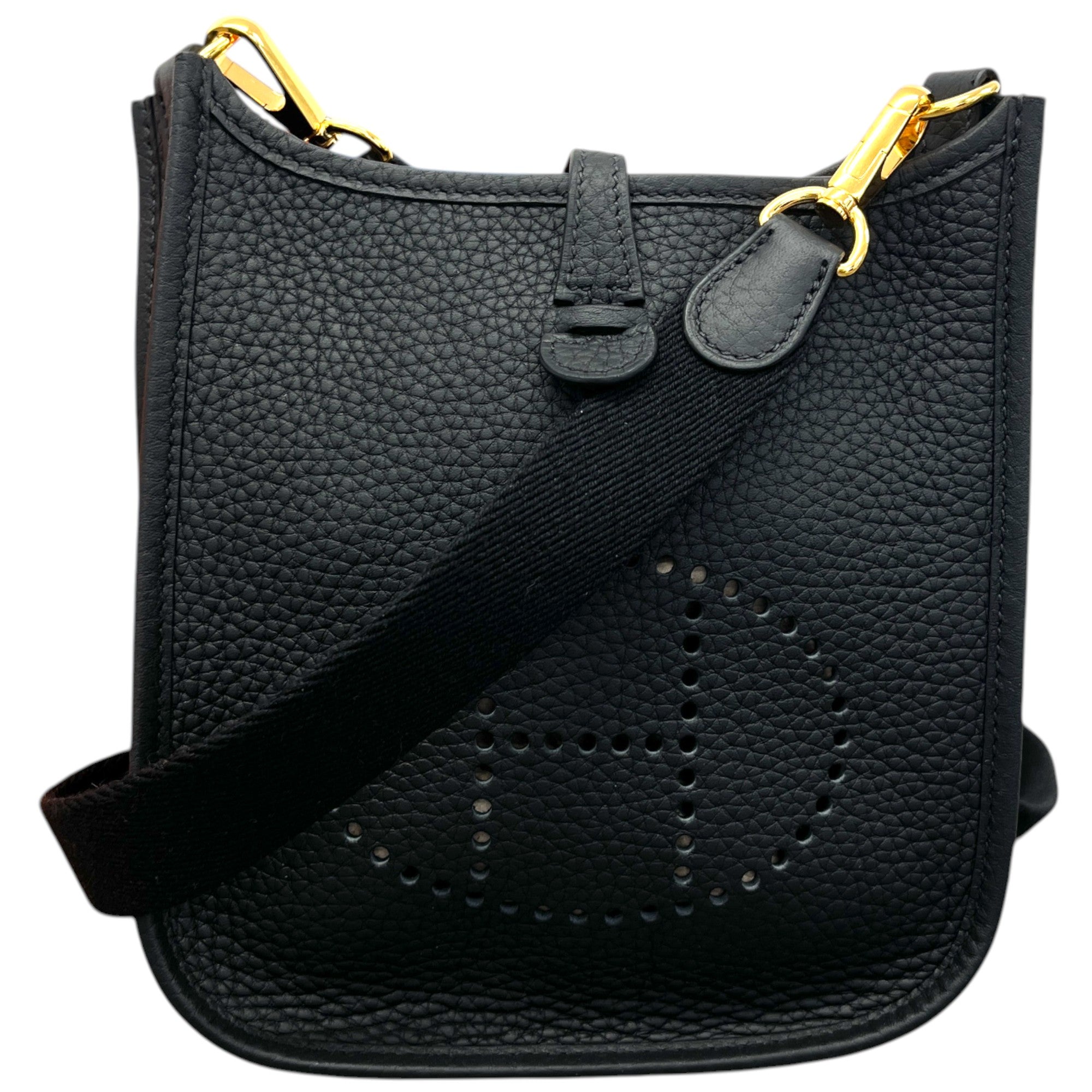 Women's Mini Evelyne 16 Clemence Leather Noir Handbag Black
