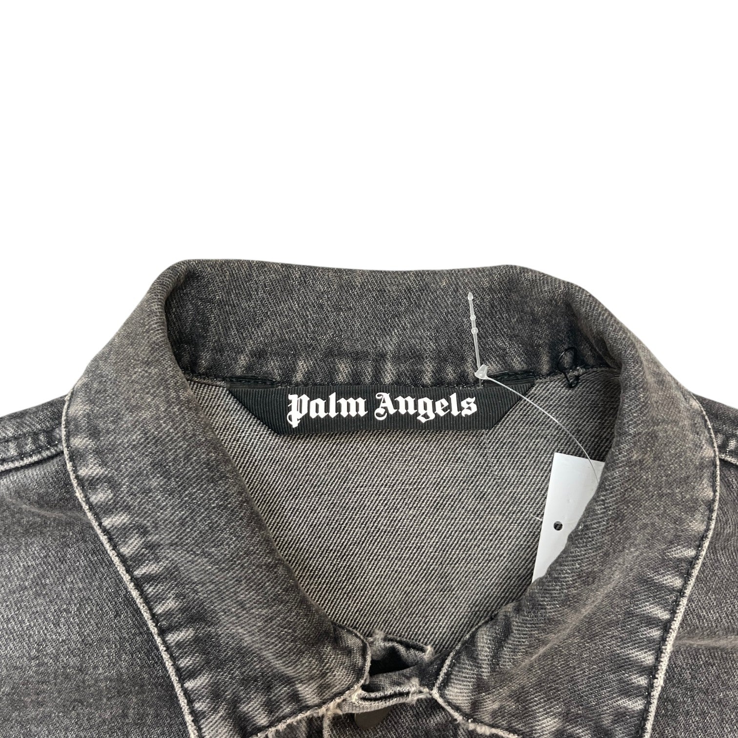 Men's Denim Logo Print Jacket Grey Size XS