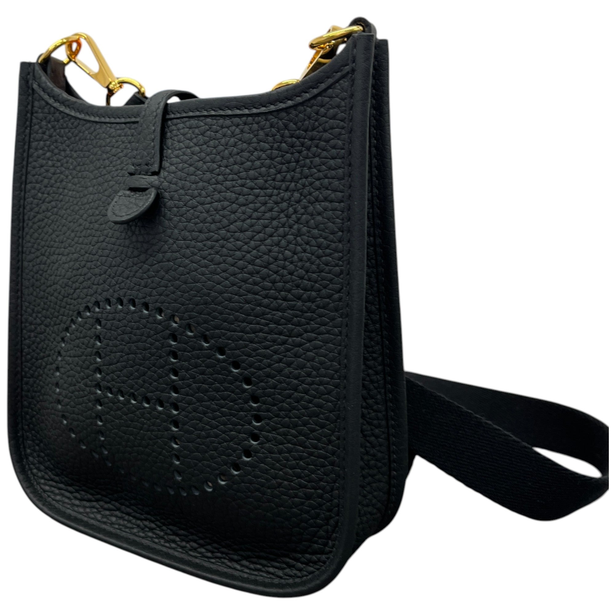 Women's Mini Evelyne 16 Clemence Leather Noir Handbag Black
