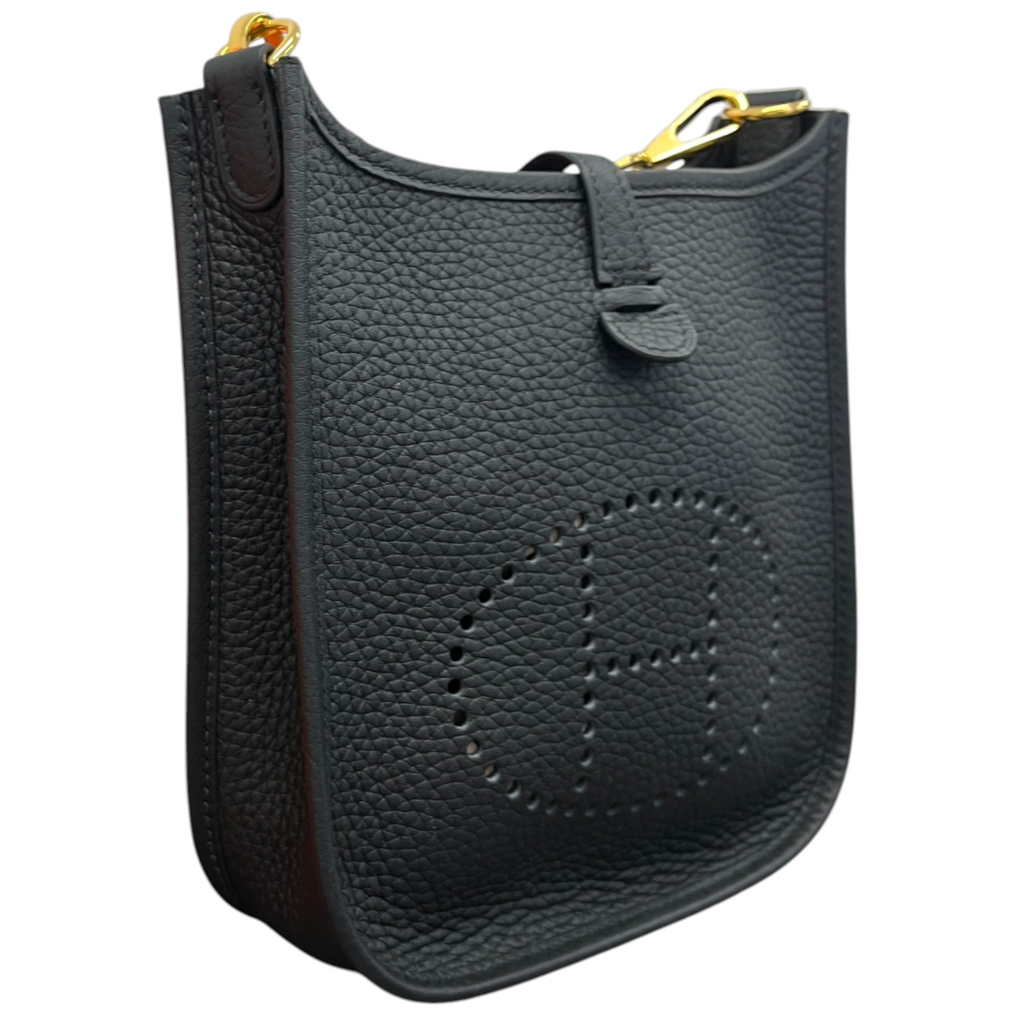 Women's Mini Evelyne 16 Clemence Leather Noir Handbag Black