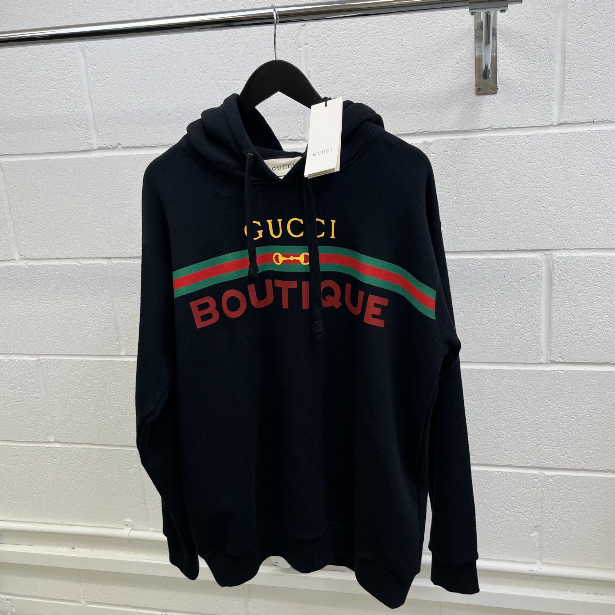 Men's Web Logo Hoodie Black Size M