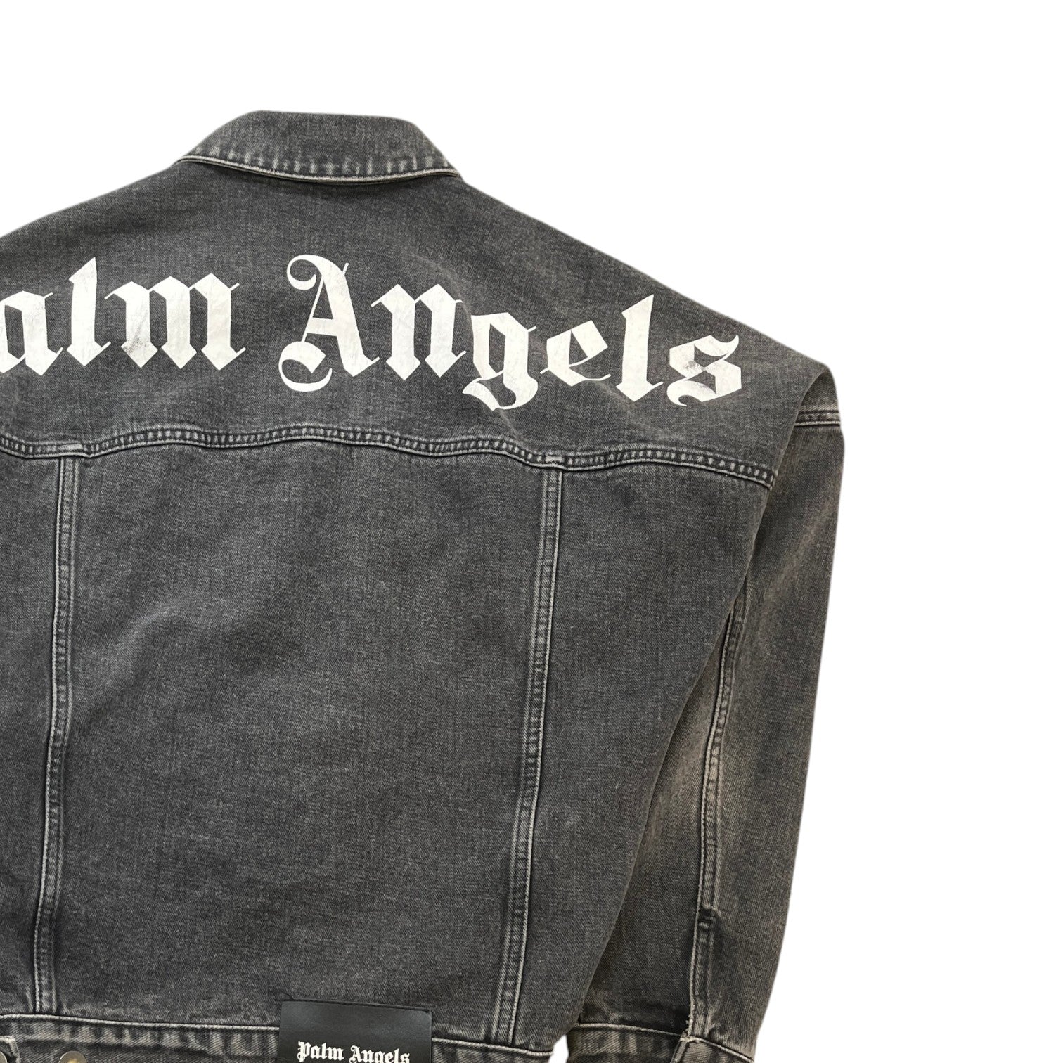 Men's Denim Logo Print Jacket Grey Size XS