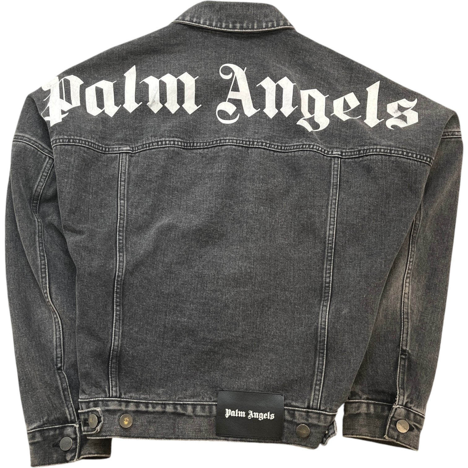 Men's Denim Logo Print Jacket Grey Size XS