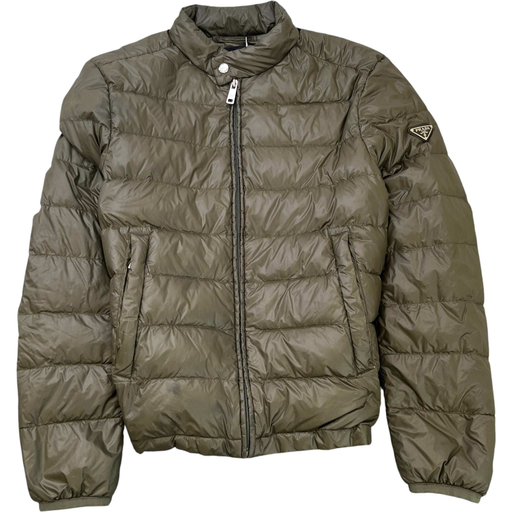 Men's Plaque Logo Down Jacket Khaki Size IT 46 / S