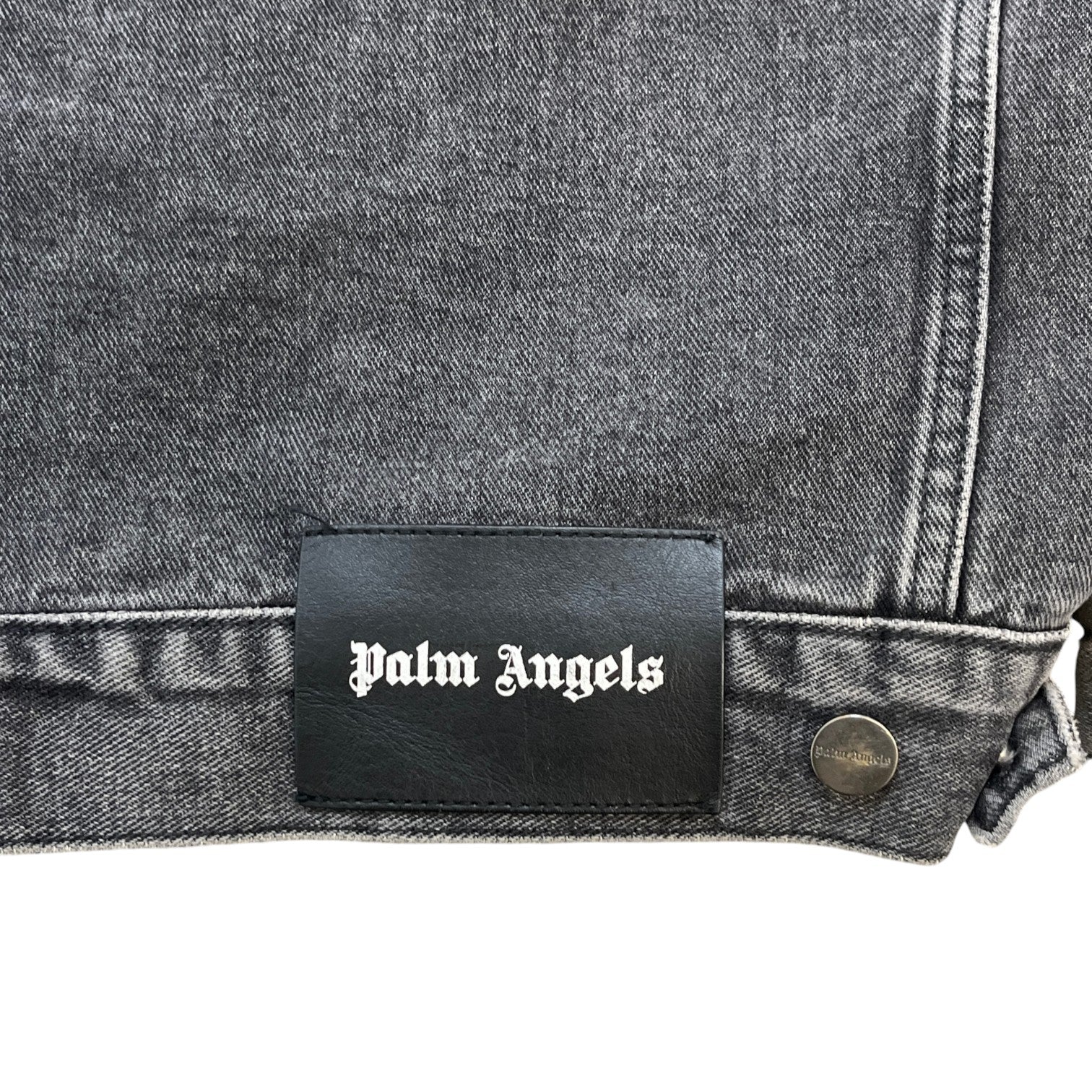 Men's Denim Logo Print Jacket Grey Size XS