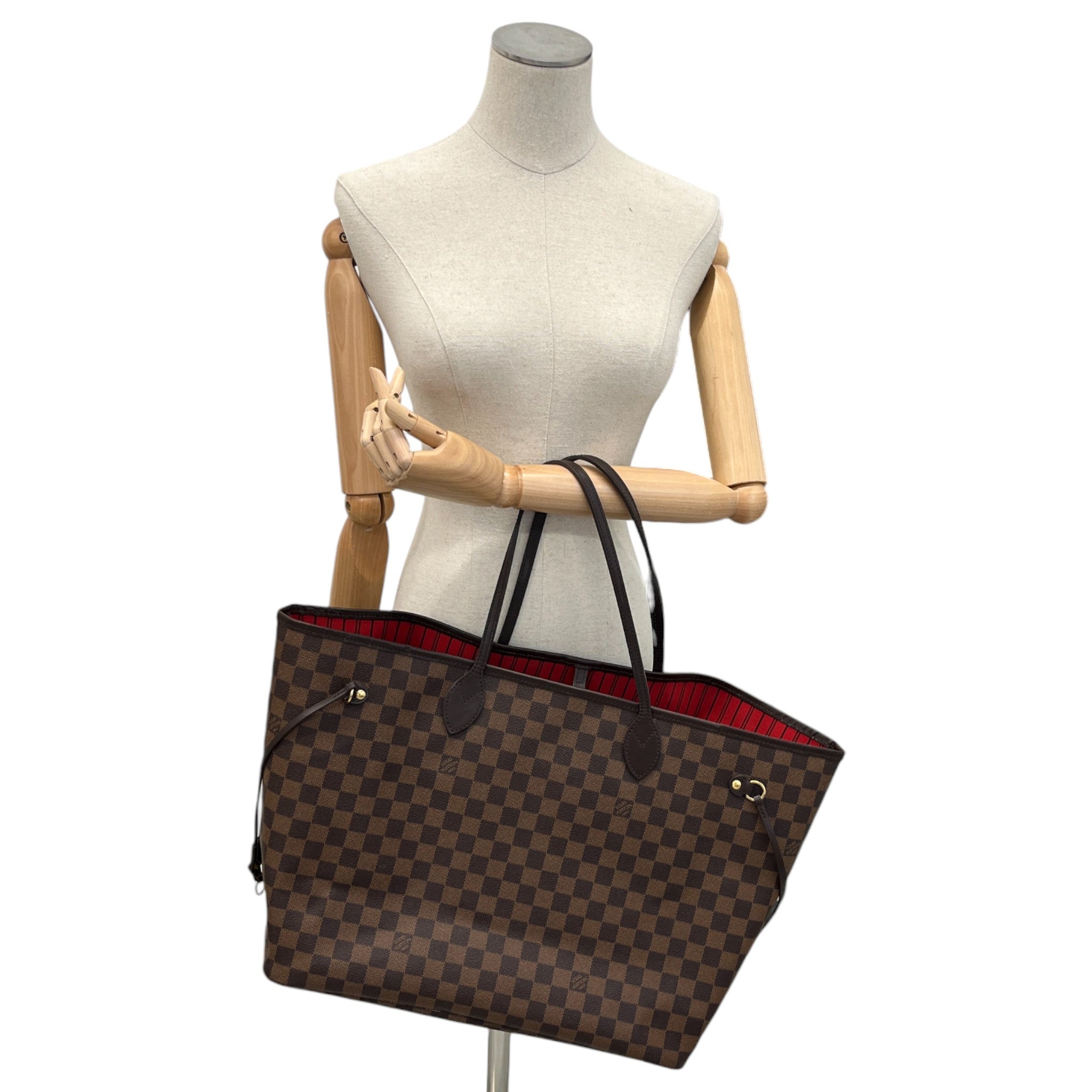 Women's Damier Ebene Neverfull Gm Tote Bag Brown