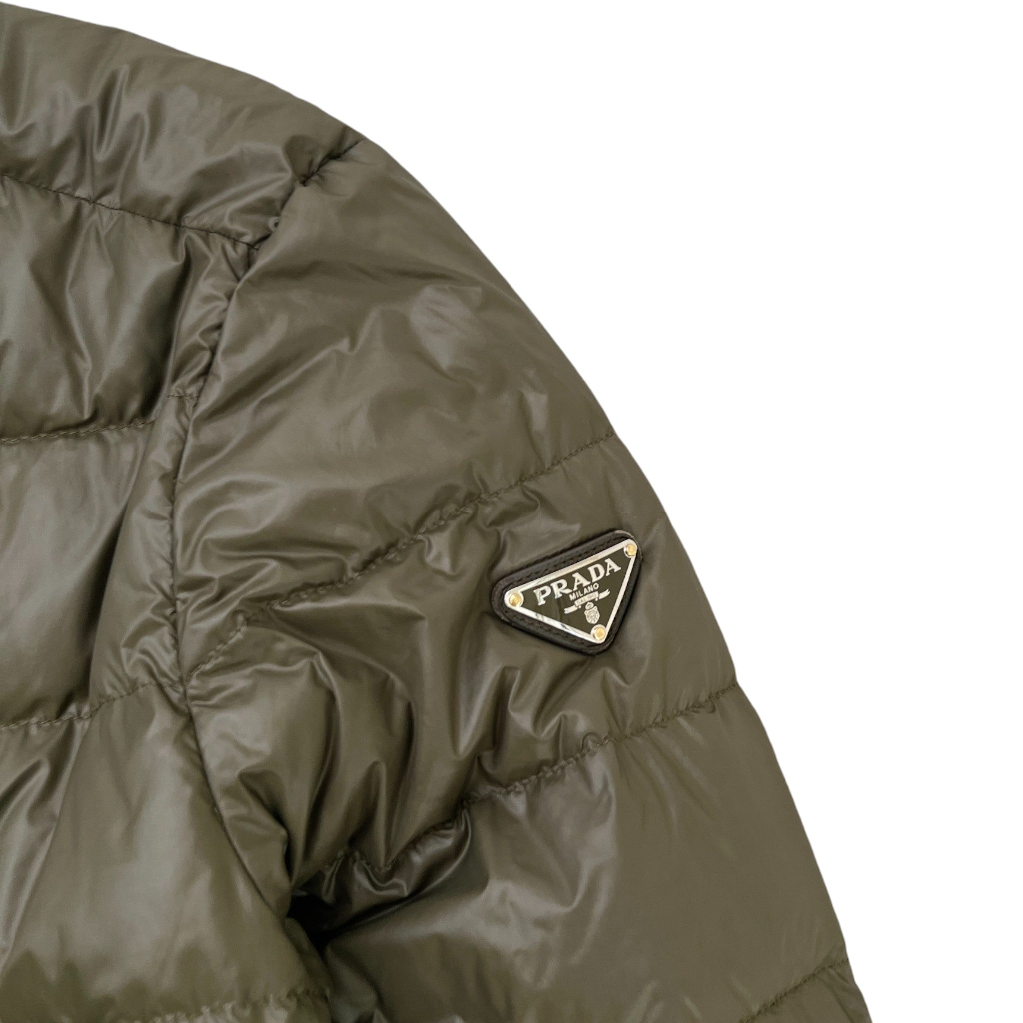 Men's Plaque Logo Down Jacket Khaki Size IT 46 / S