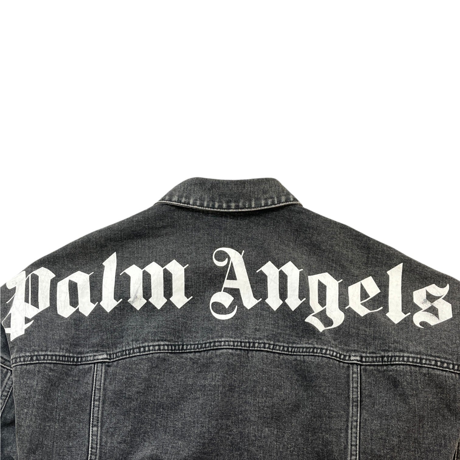 Men's Denim Logo Print Jacket Grey Size XS