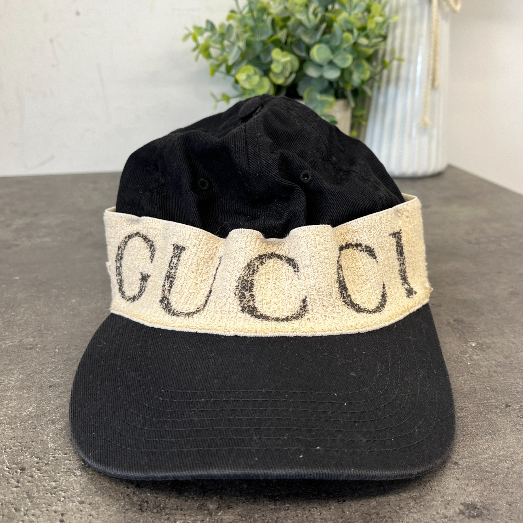 Men's Gabardine Gucci Headband Hat Black Size M