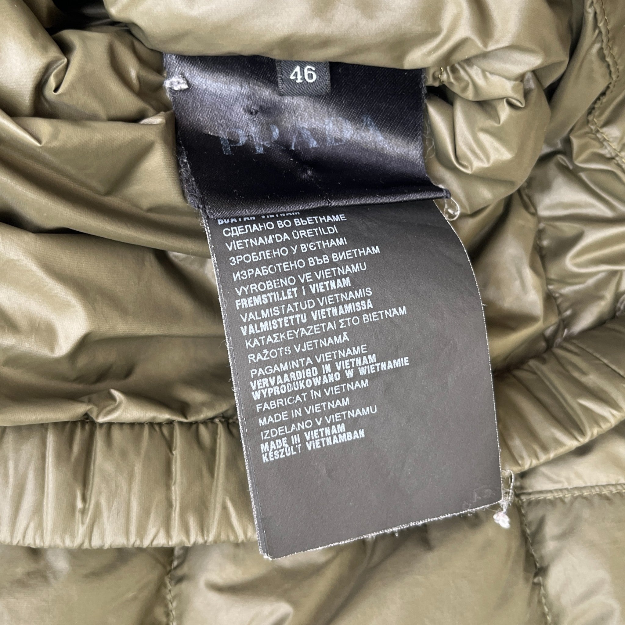 Men's Plaque Logo Down Jacket Khaki Size IT 46 / S