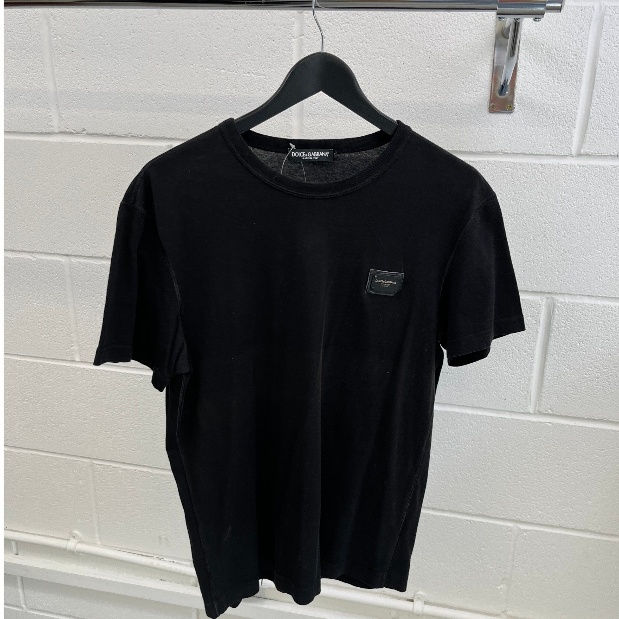 Men's Plaque Logo T-Shirt Black Size IT 48 / UK M