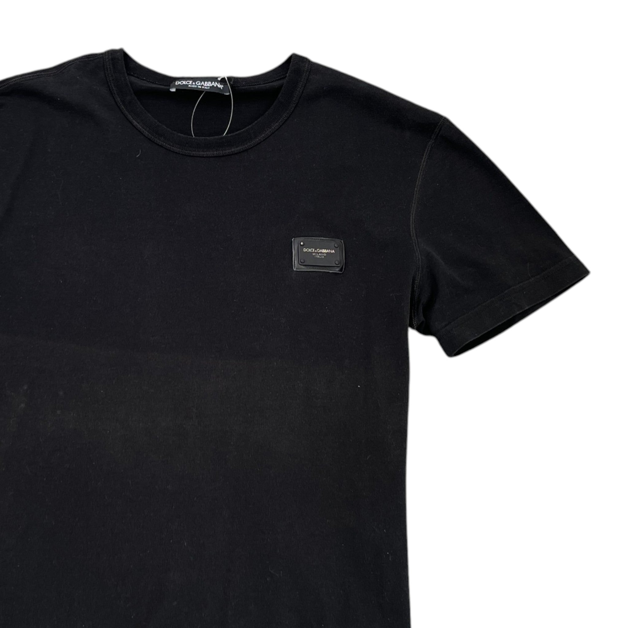 Men's Plaque Logo T-Shirt Black Size IT 48 / UK M