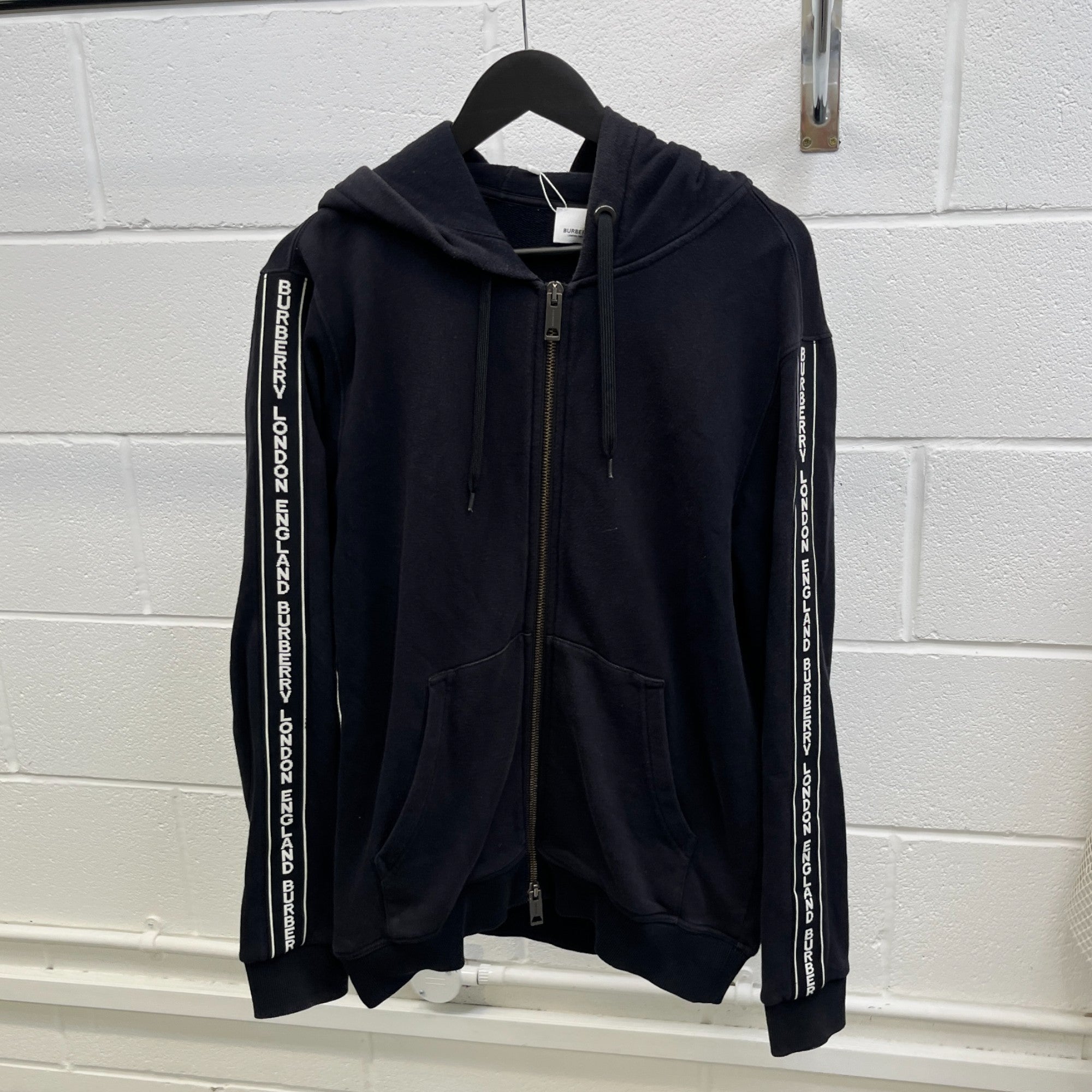 Men's Tape Logo Hoodie Black Size S