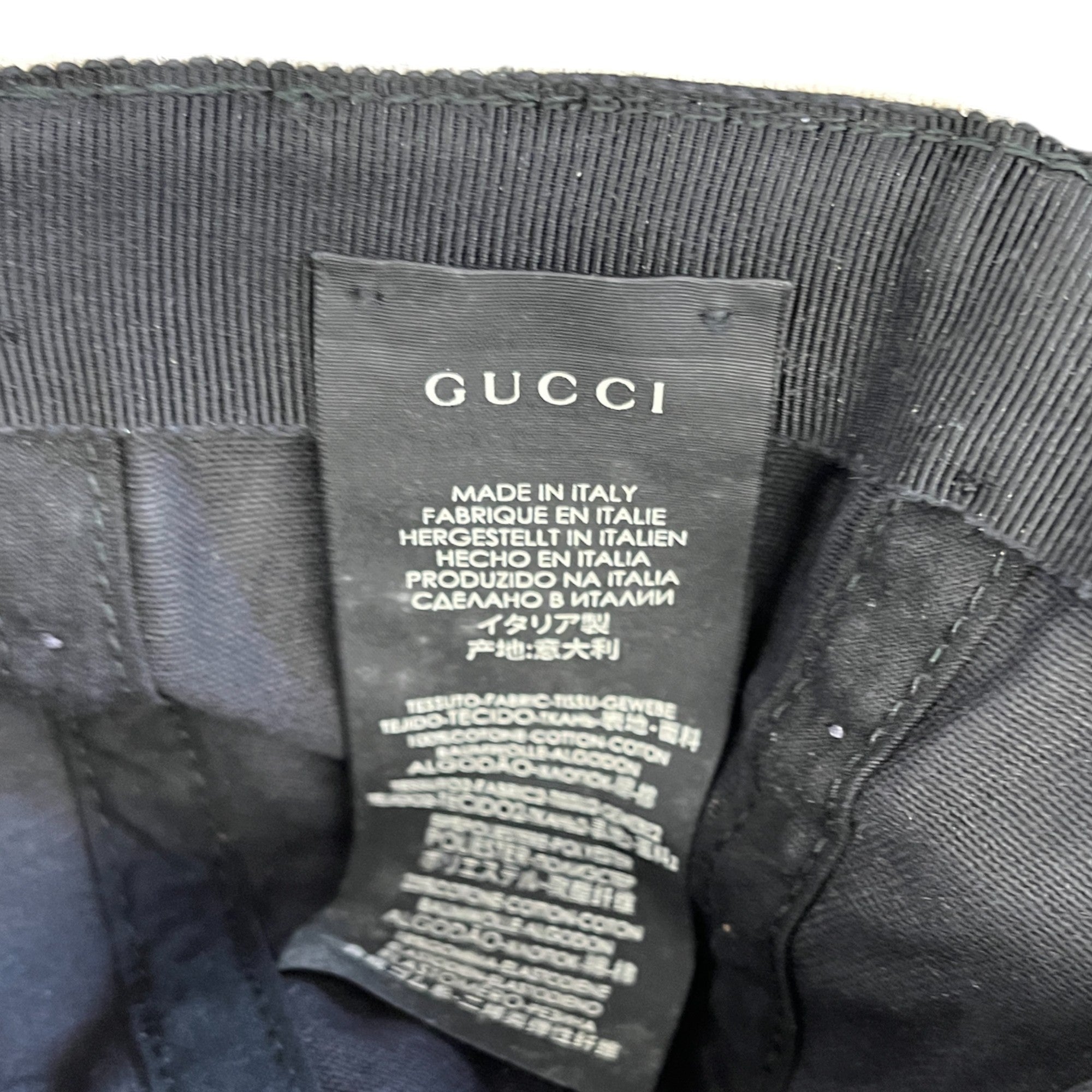 Men's Gabardine Gucci Headband Hat Black Size M