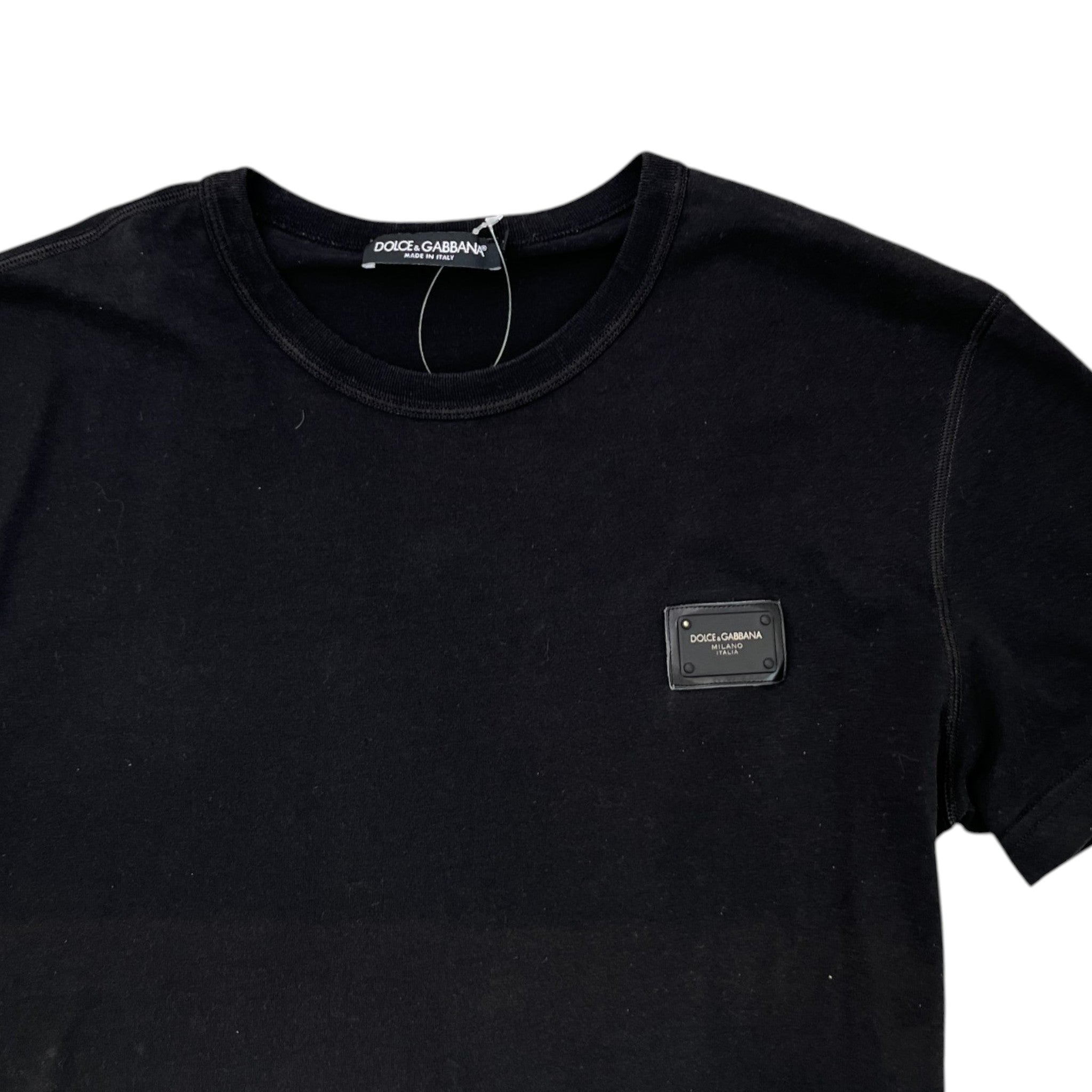 Men's Plaque Logo T-Shirt Black Size IT 48 / UK M