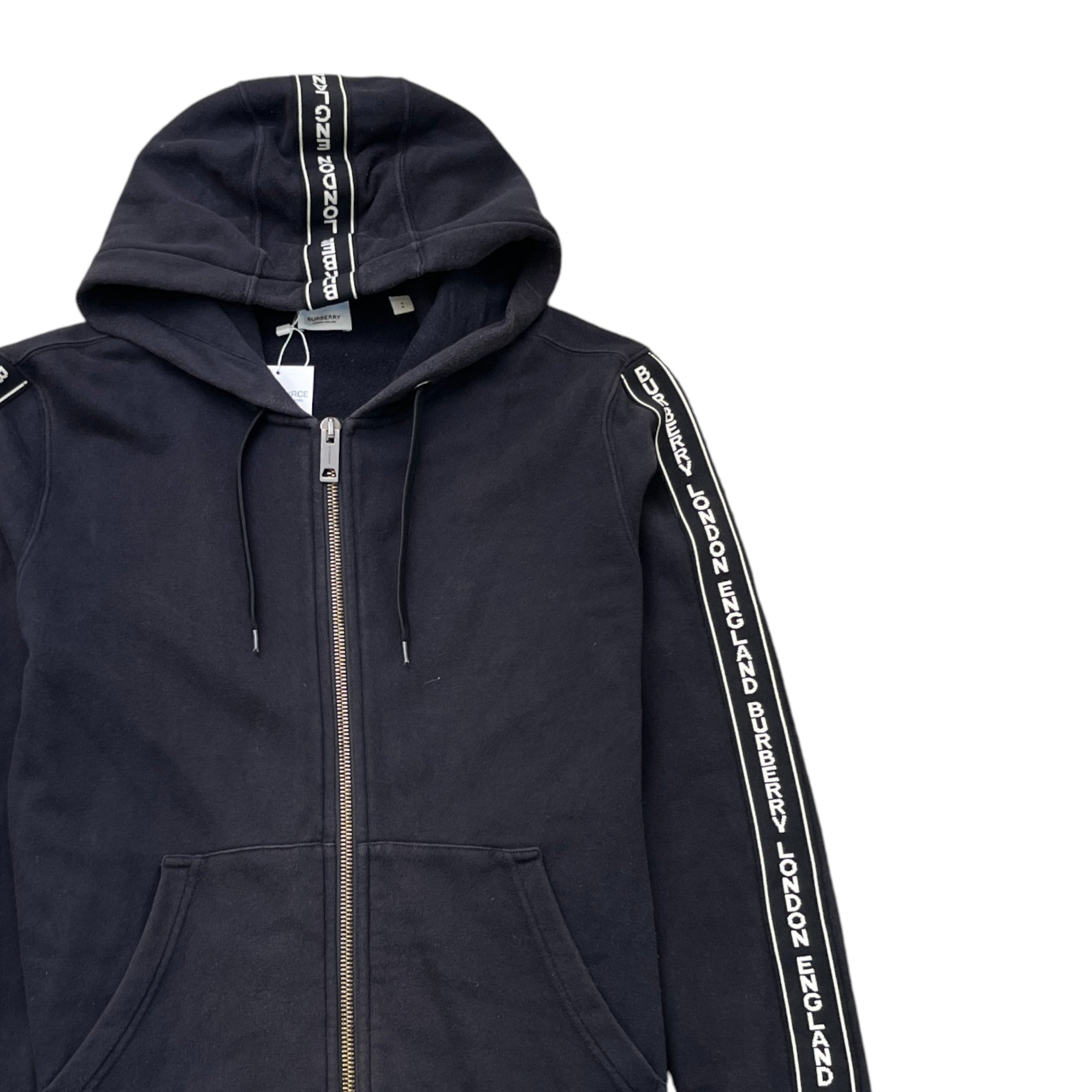 Men's Tape Logo Hoodie Black Size S