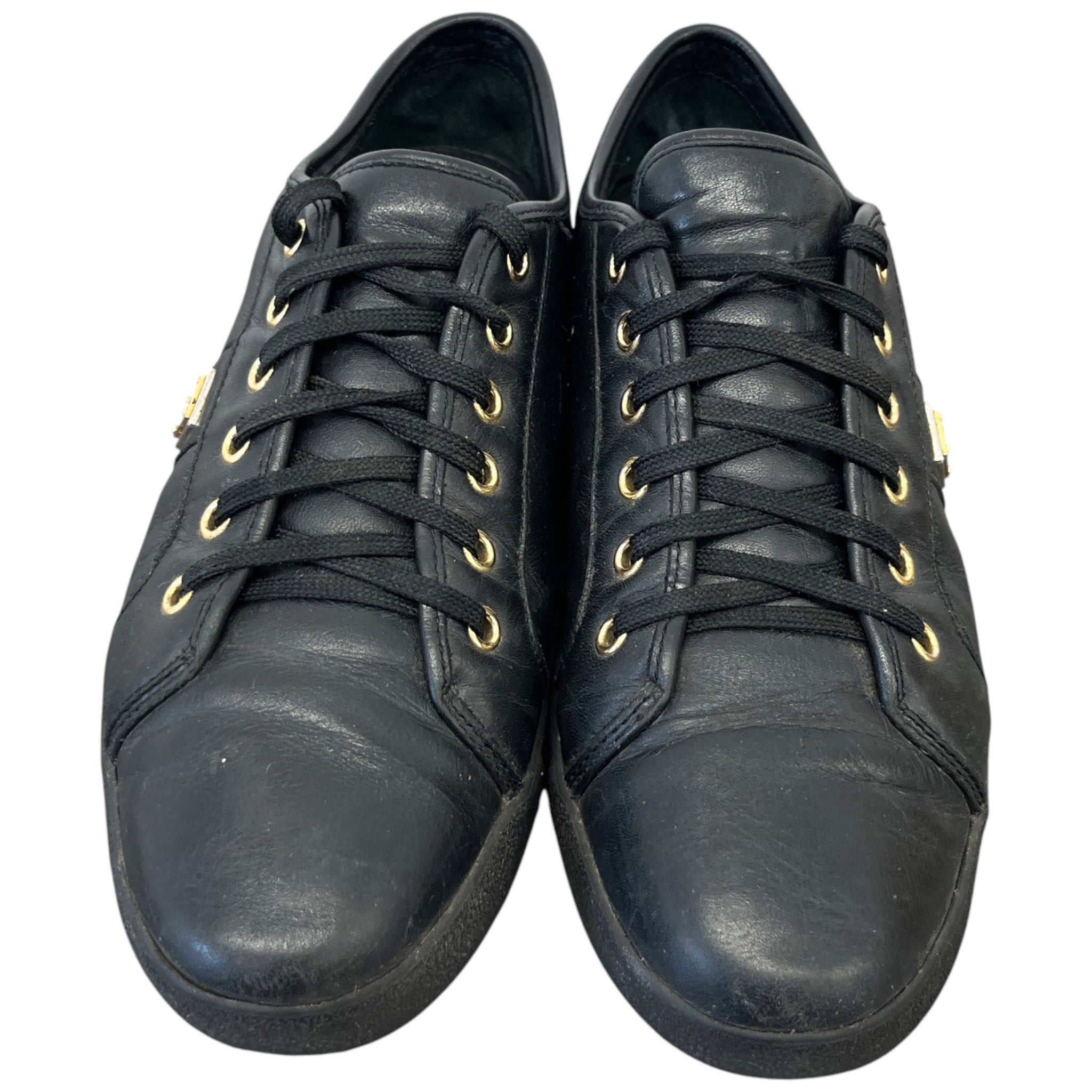 Women's Plaque Logo Low Trainers Black Size EU 38 / UK 5