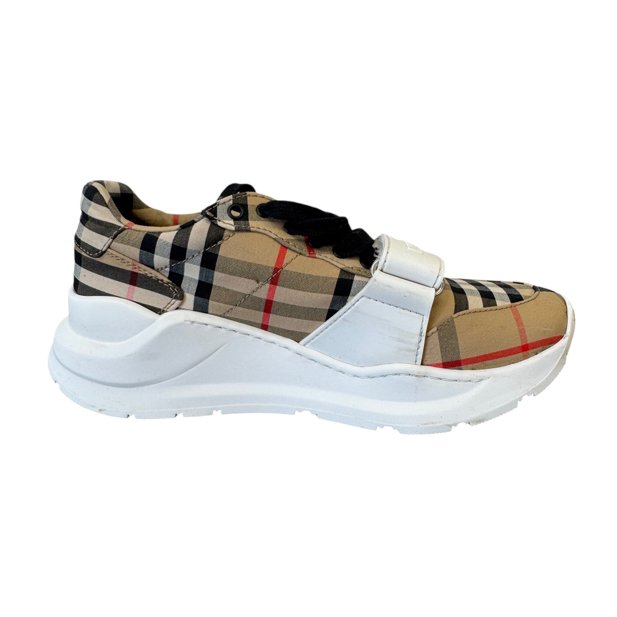 Women's Vintage Check Regis Low Trainers Beige Size EU 36 / UK 3