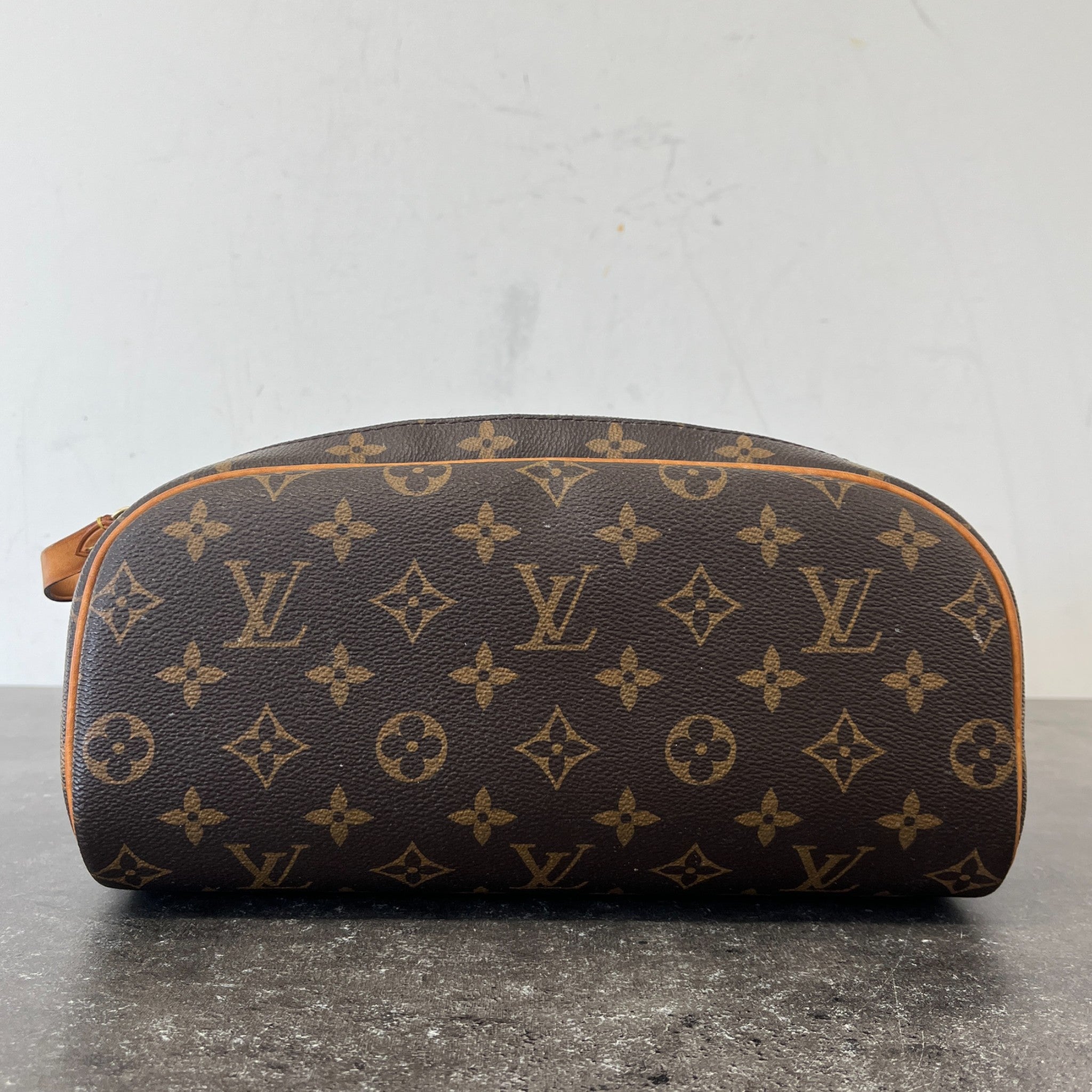 Men's Monogram Canvas Dopp Kit Toiletry Bag Brown