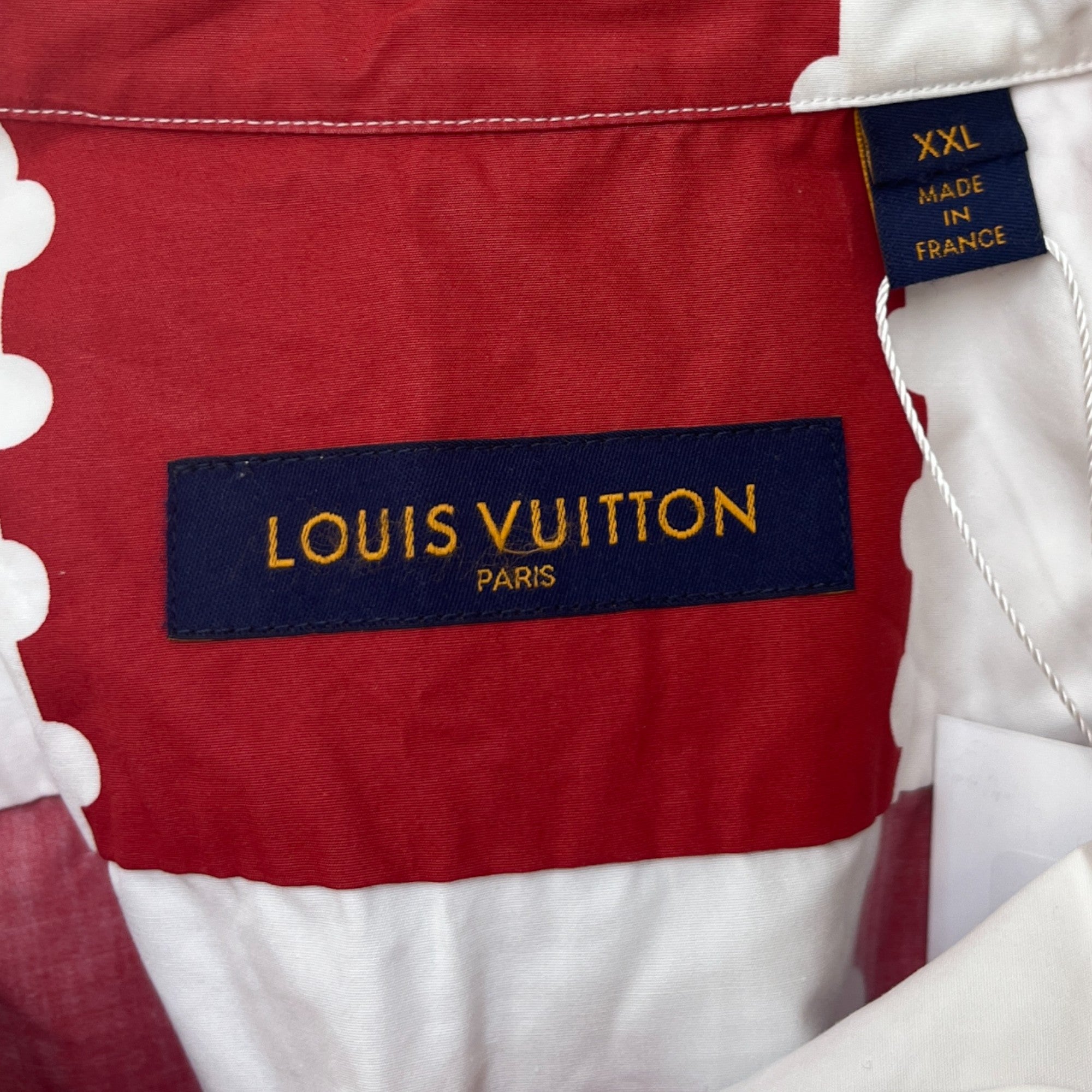 Men's Checkered Print Short Sleeve Shirt Red Size XXL