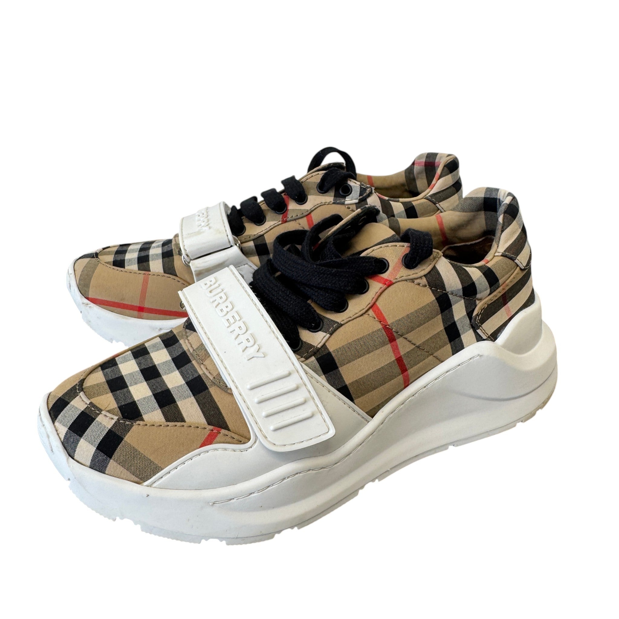 Women's Vintage Check Regis Low Trainers Beige Size EU 36 / UK 3