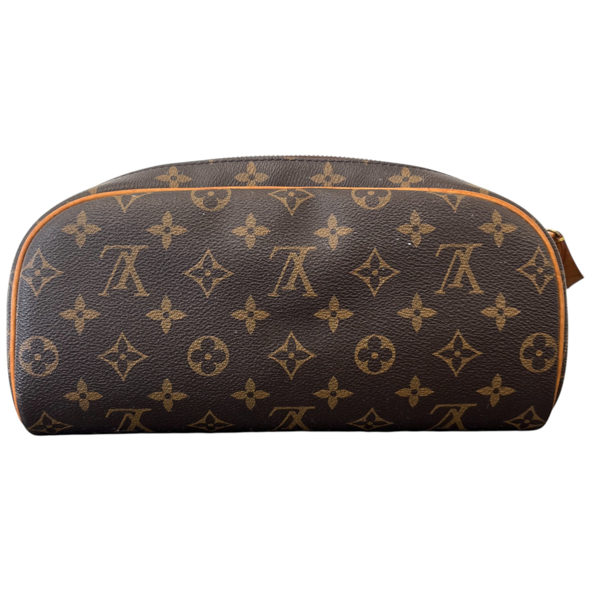 Men's Monogram Canvas Dopp Kit Toiletry Bag Brown