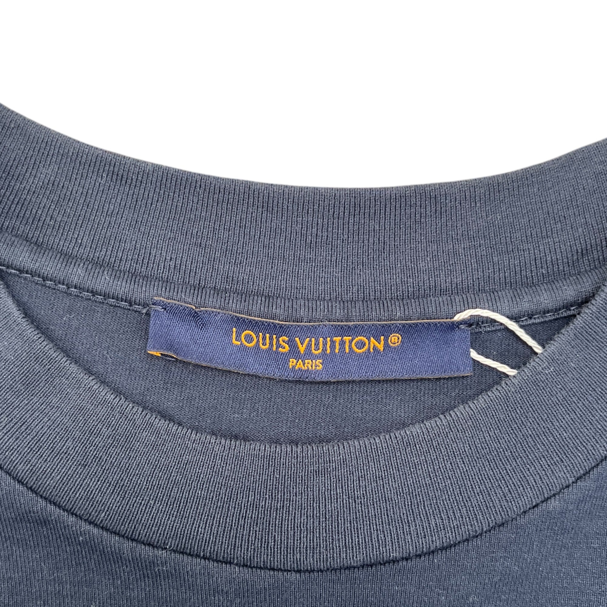 Men's Embossed Lv T-Shirt Navy Size XS