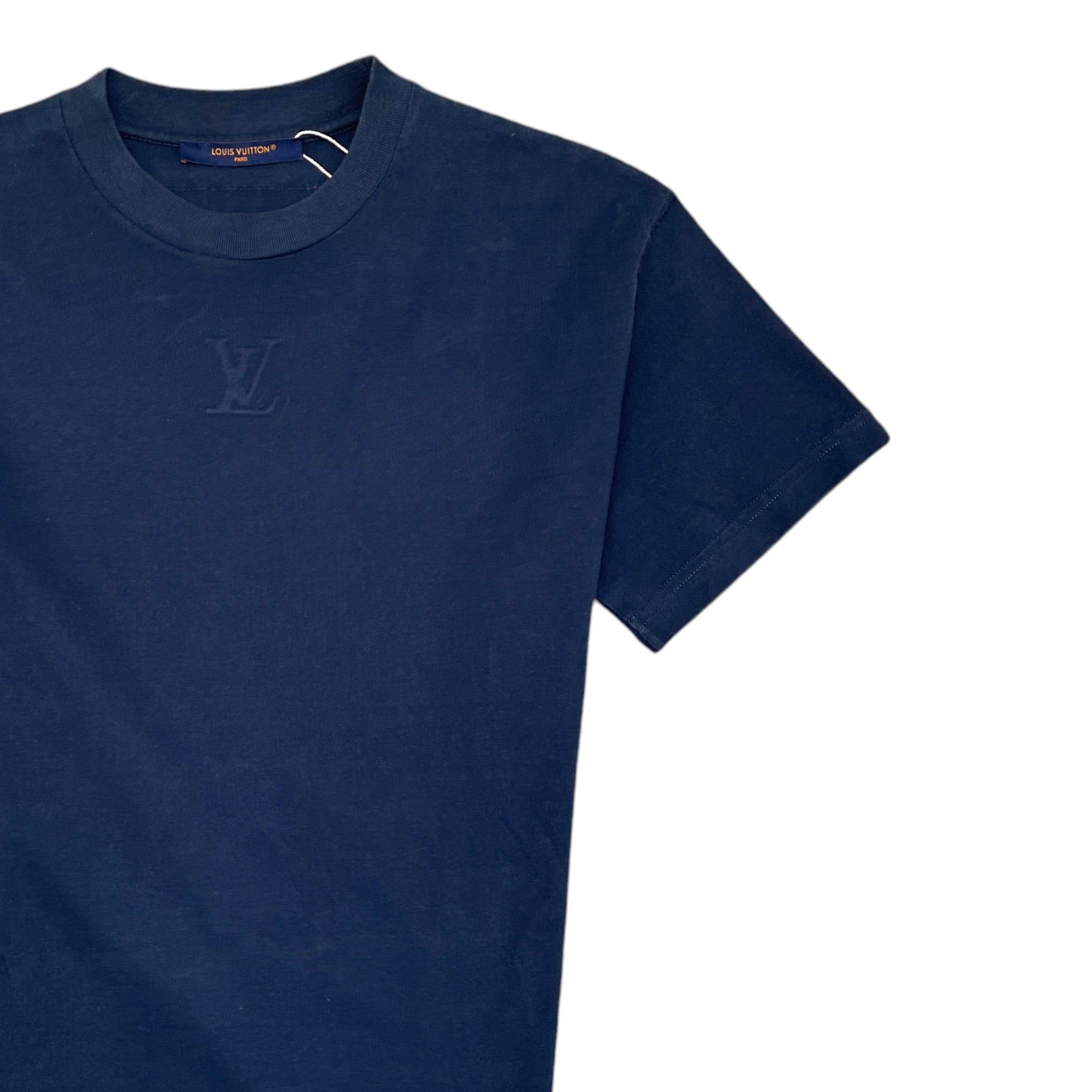 Men's Embossed Lv T-Shirt Navy Size XS