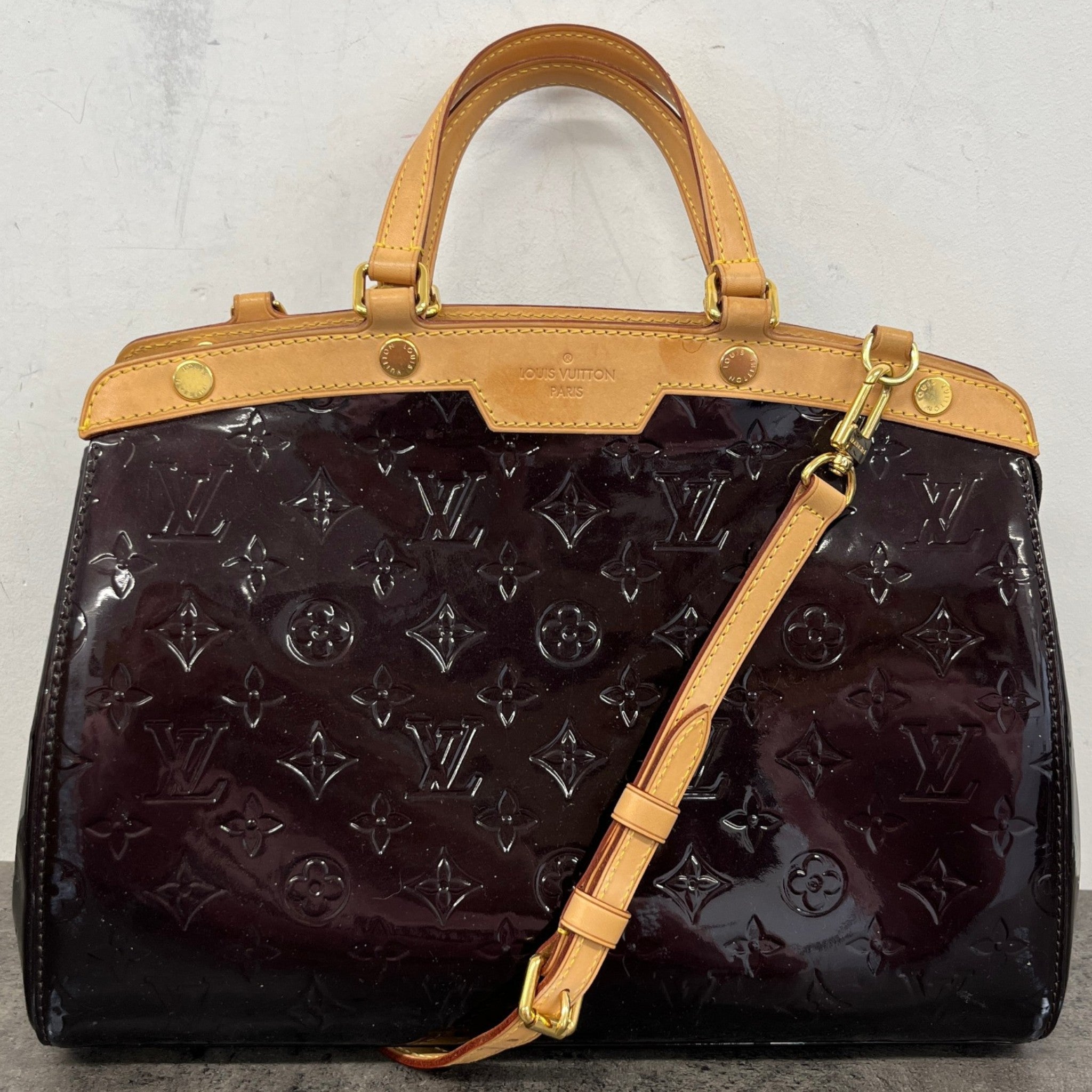 Women's Amarante Monogram Vernis Brea Mm Bag Burgundy