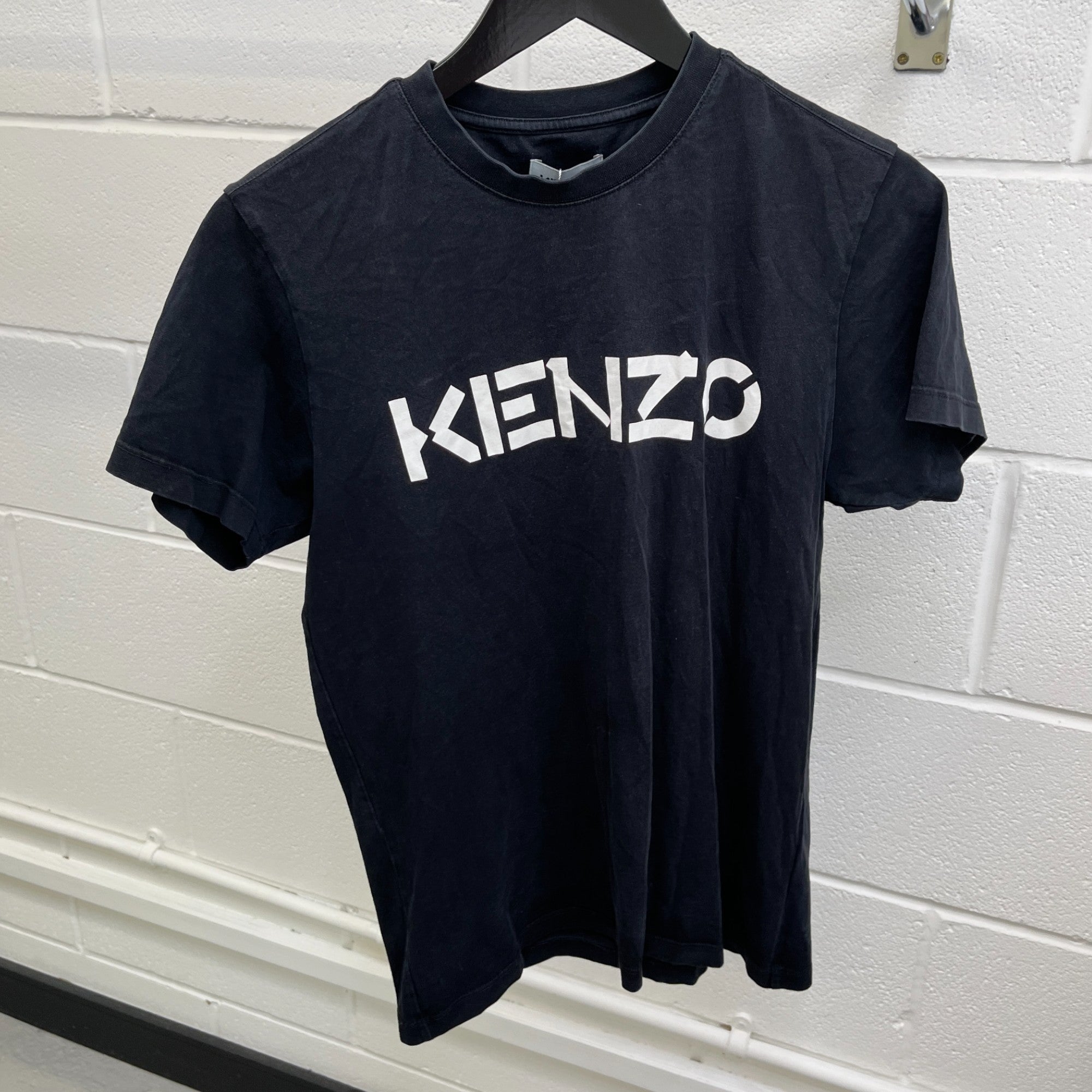 Men's Logo Print Long Sleeve T-Shirt Black Size S