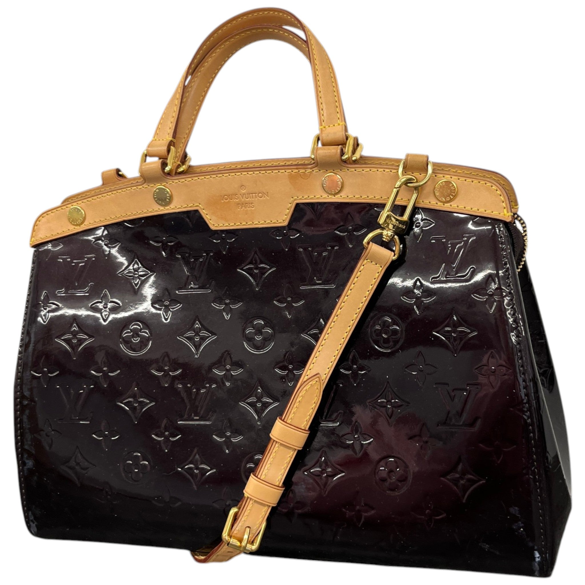 Women's Amarante Monogram Vernis Brea Mm Bag Burgundy