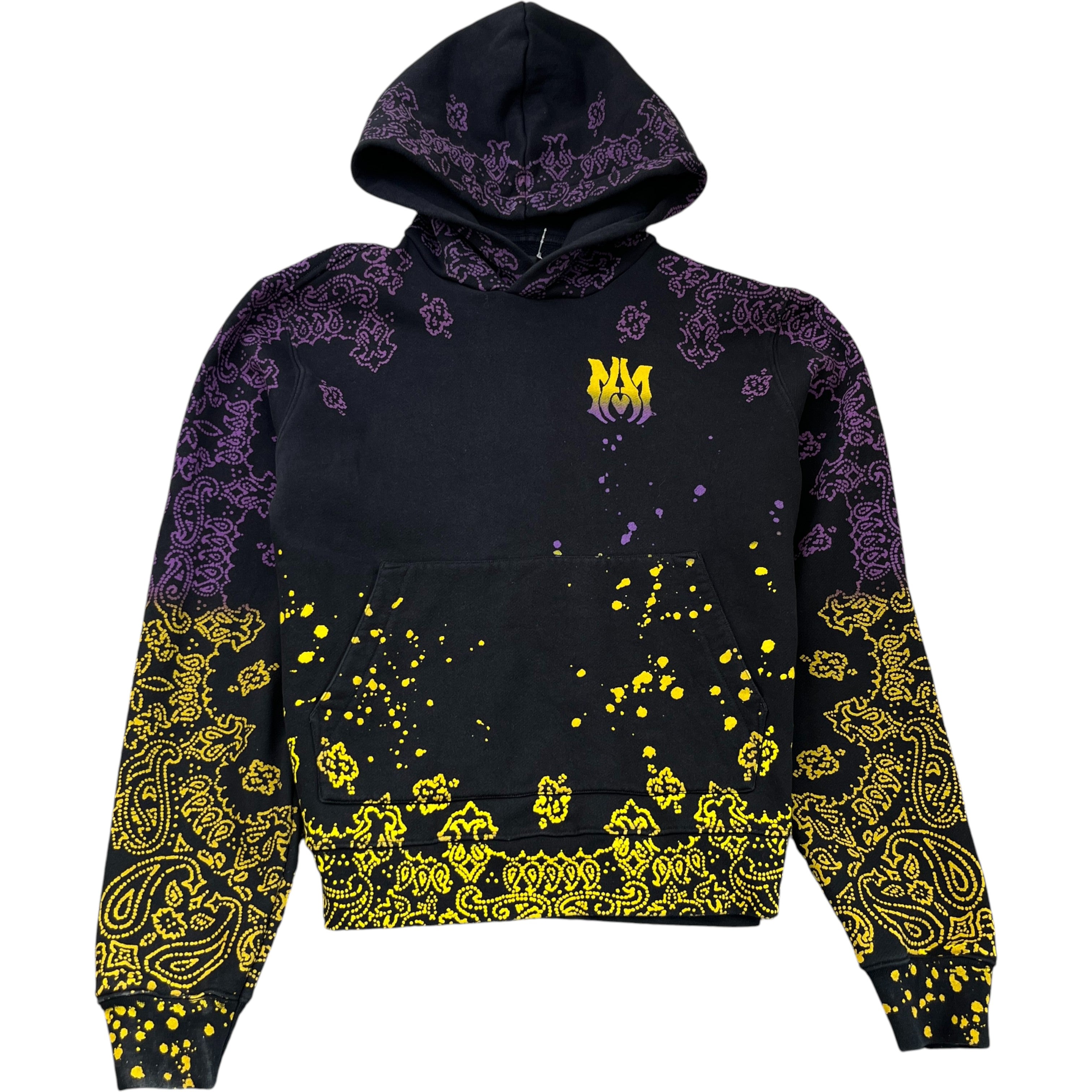 Men's Bandana Bleach Hoodie Black Size M