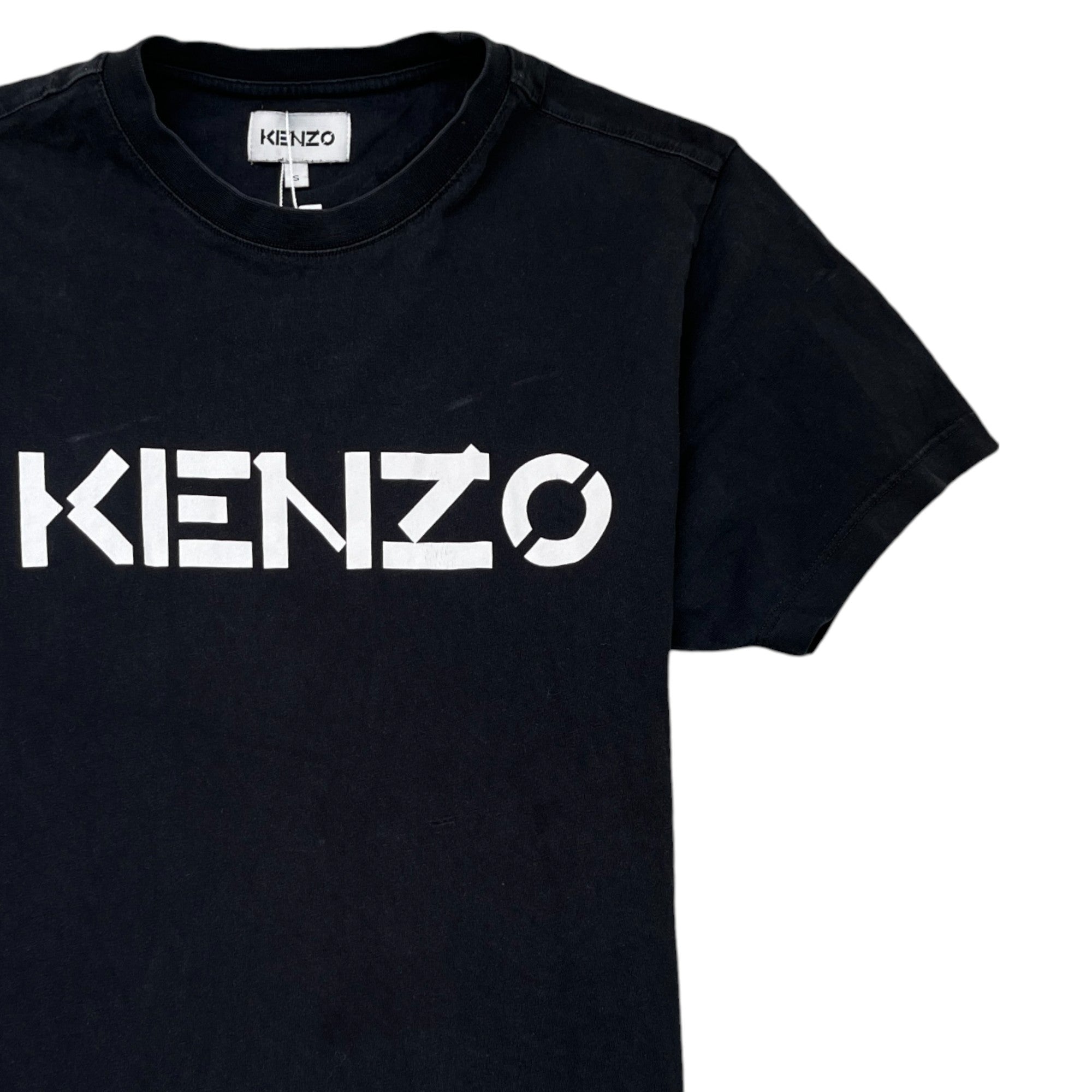 Men's Logo Print Long Sleeve T-Shirt Black Size S