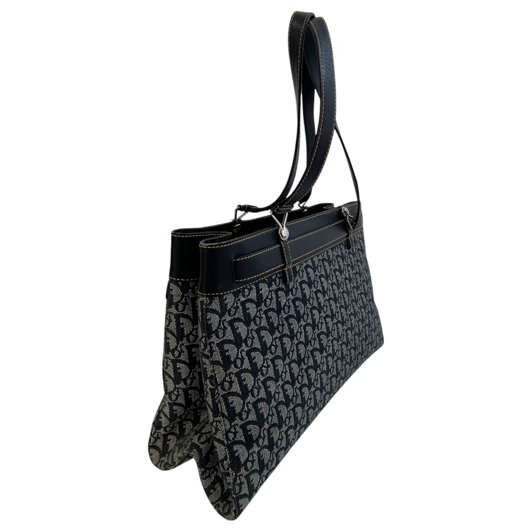 Women's Diorissimo Denim Pocket Tote Bag Navy