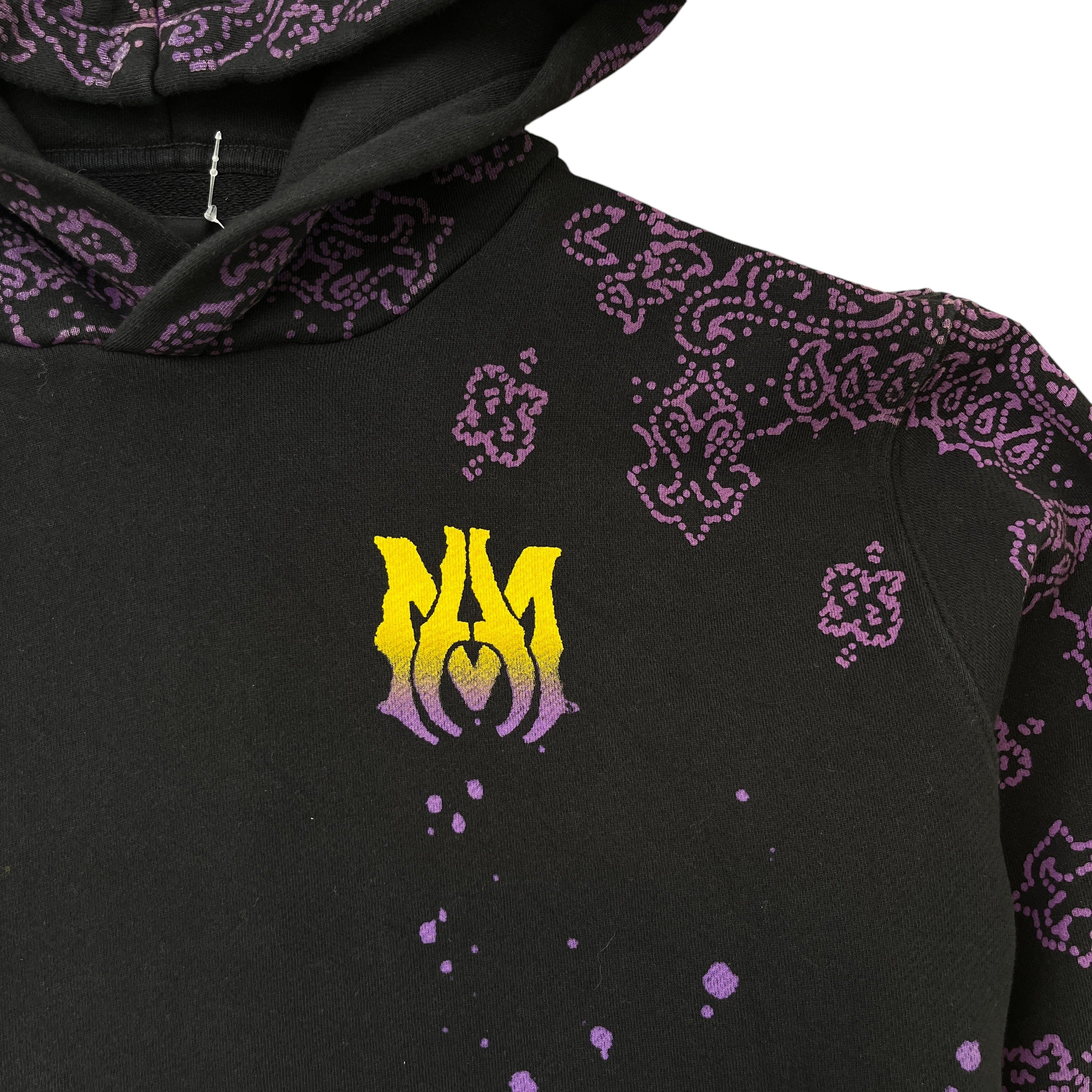 Men's Bandana Bleach Hoodie Black Size M