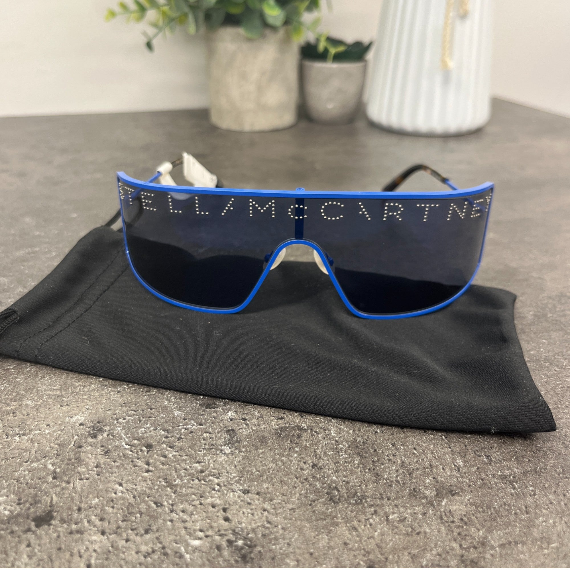 Women's Logo Mask Sunglasses Blue