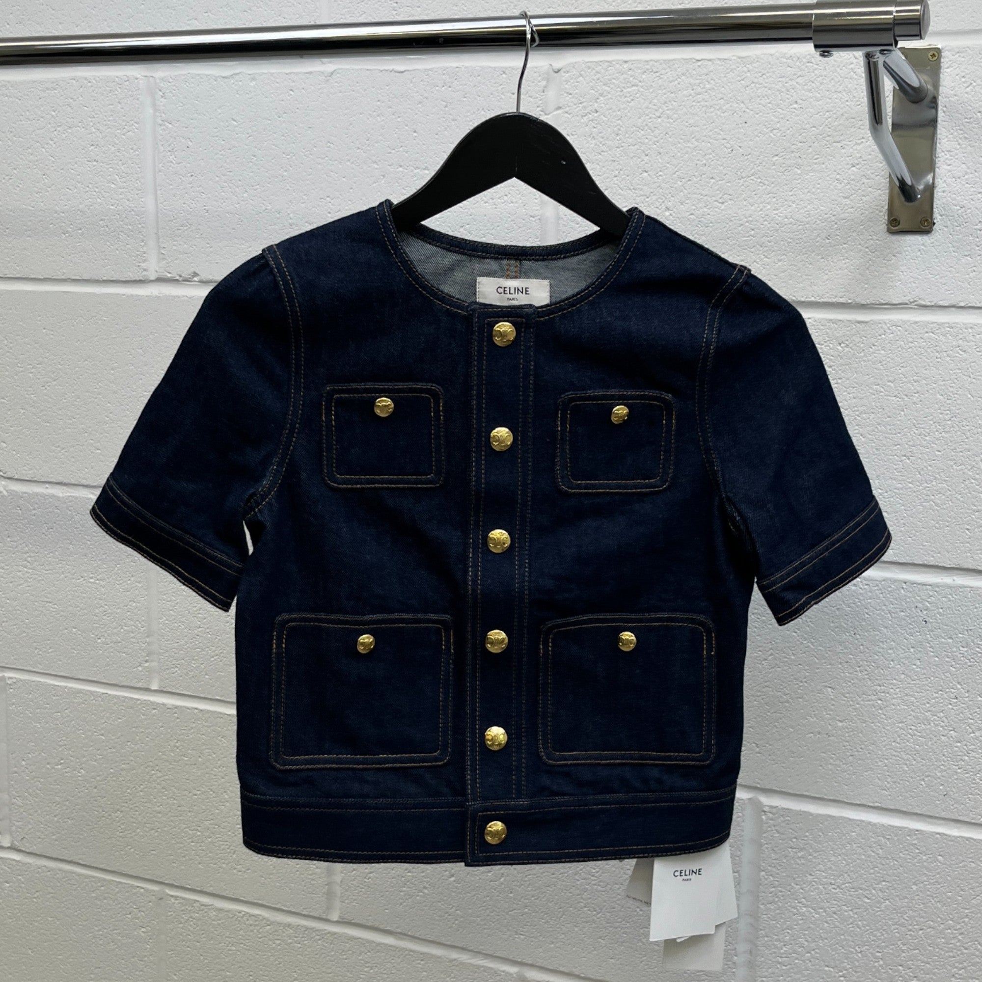 Women's Cropped OverShirt Blue Size XS