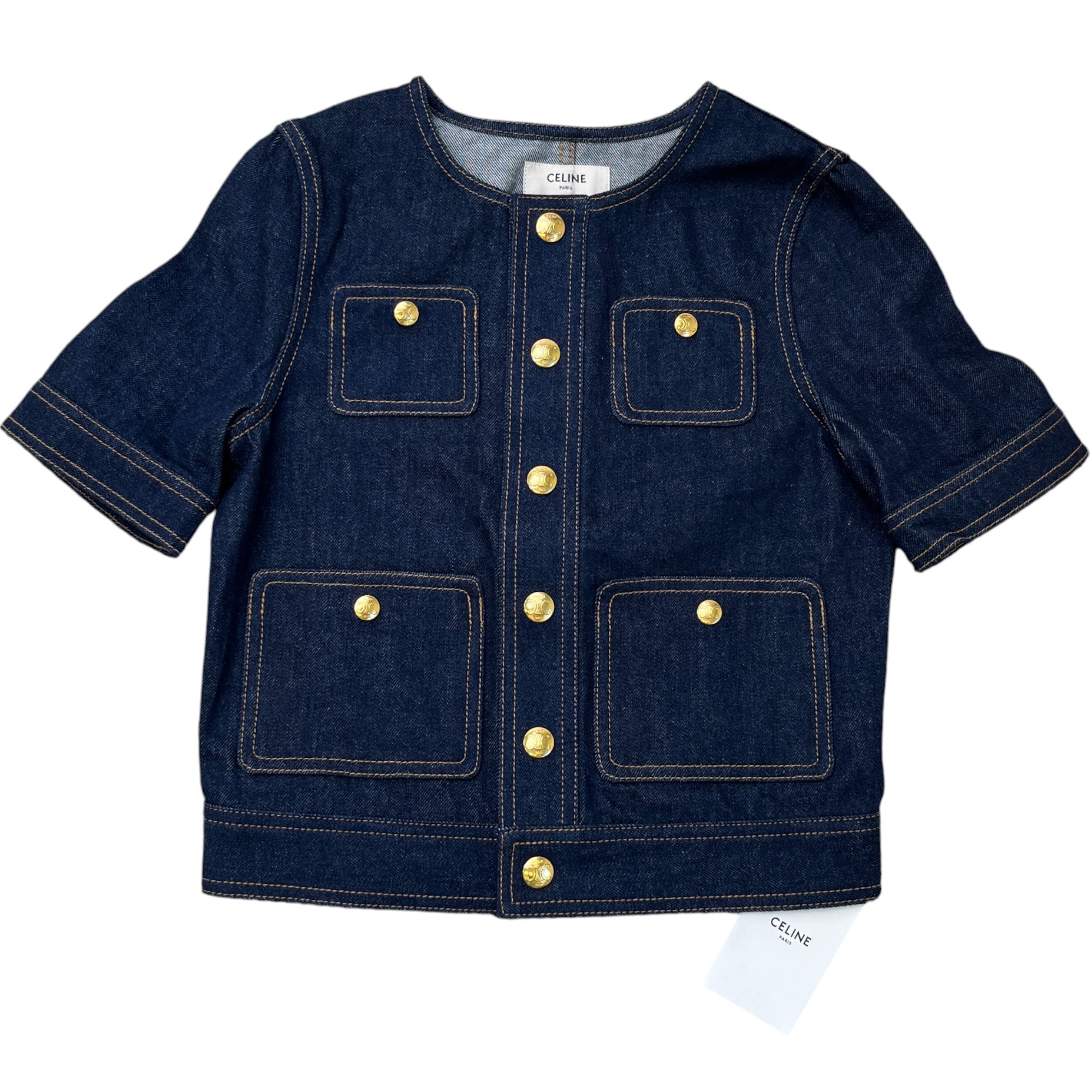 Women's Cropped OverShirt Blue Size XS