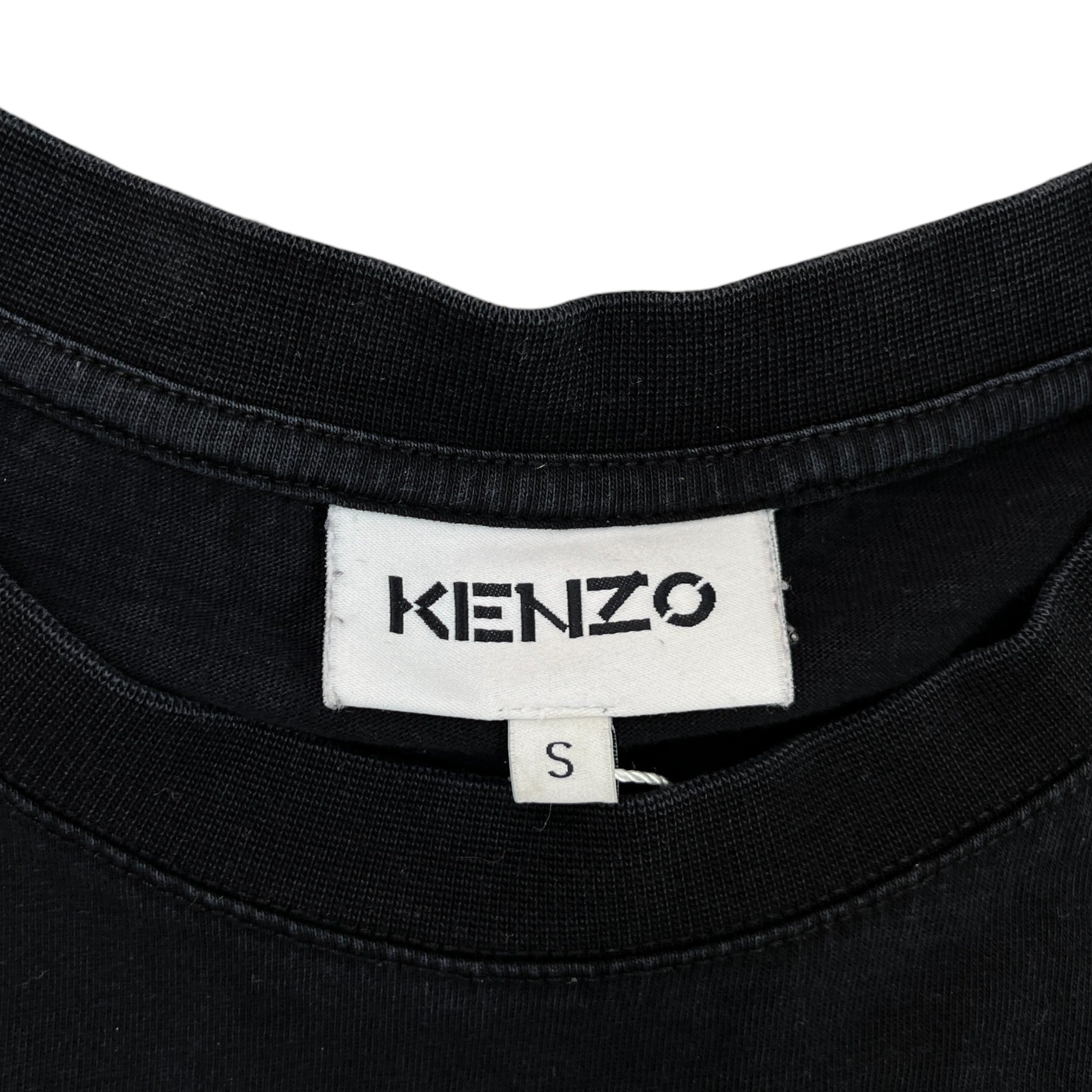 Men's Tiger Logo Print T-Shirt Black Size S