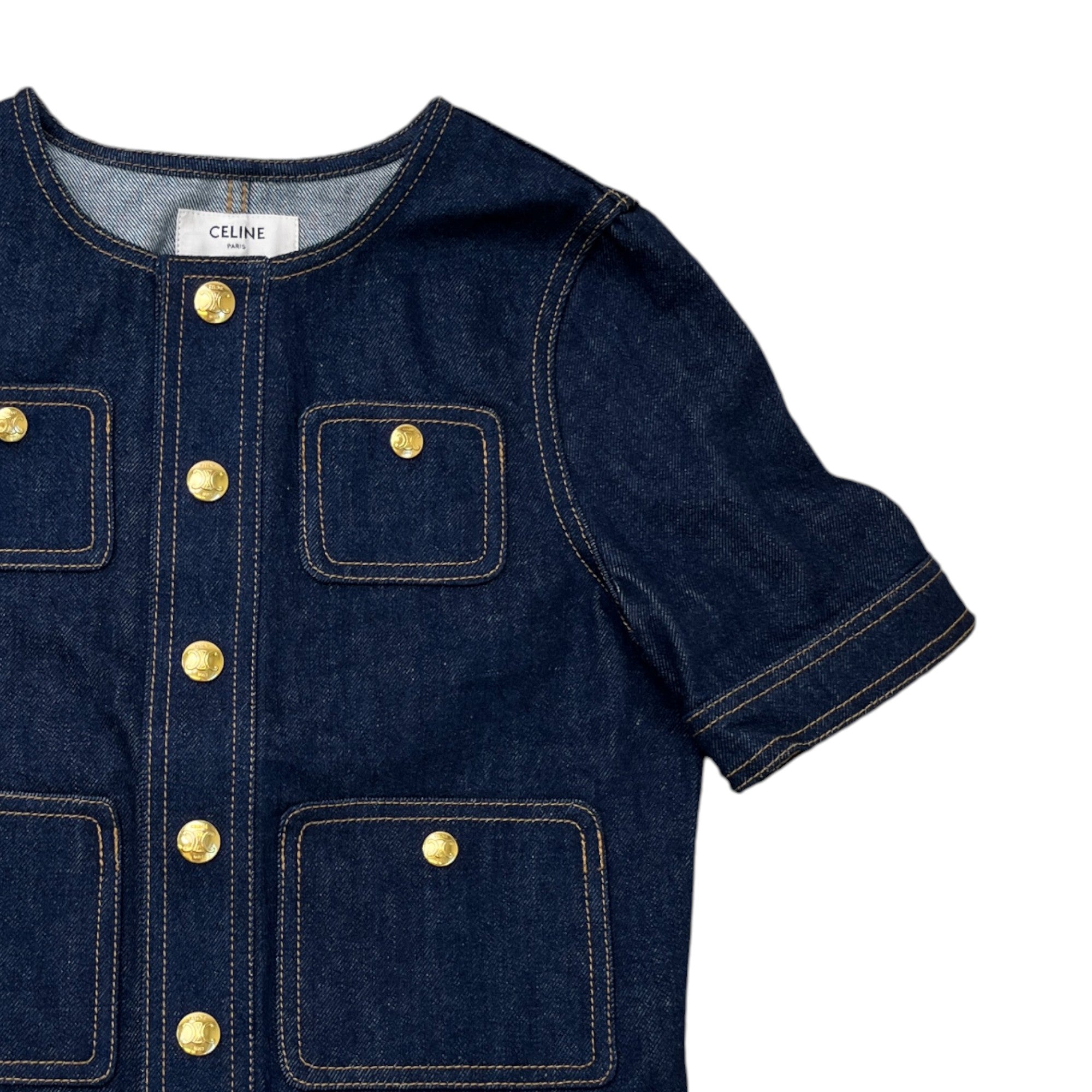 Women's Cropped OverShirt Blue Size XS