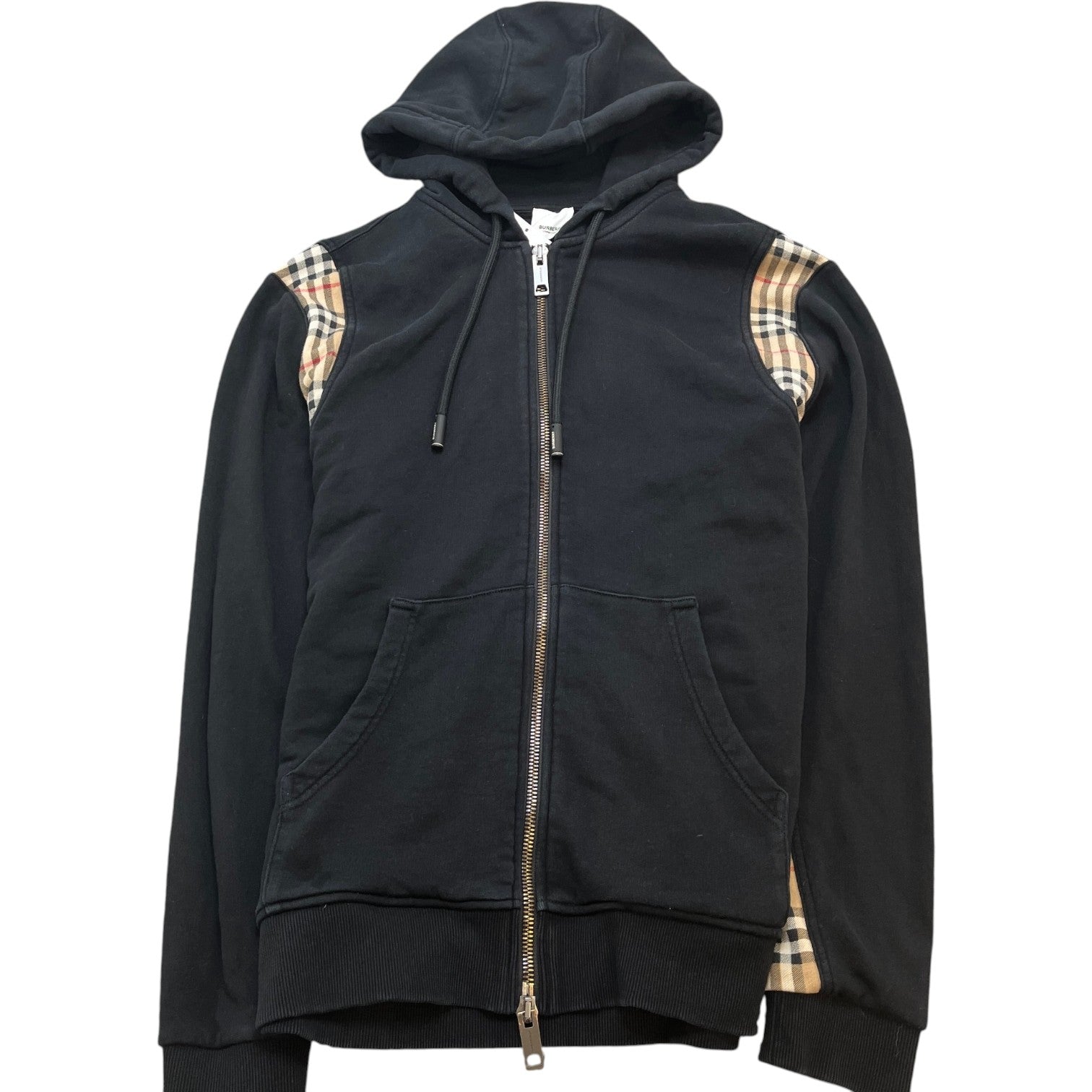 Men's Nova Check Zip Up Hoodie Black Size M