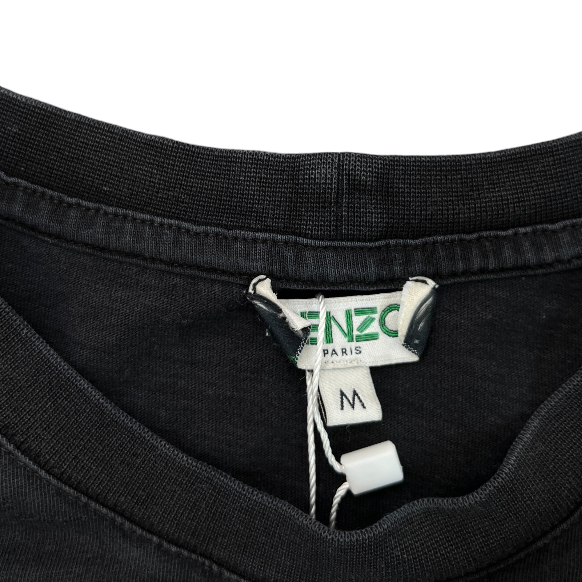 Men's Tiger Logo Print T-Shirt Black Size M