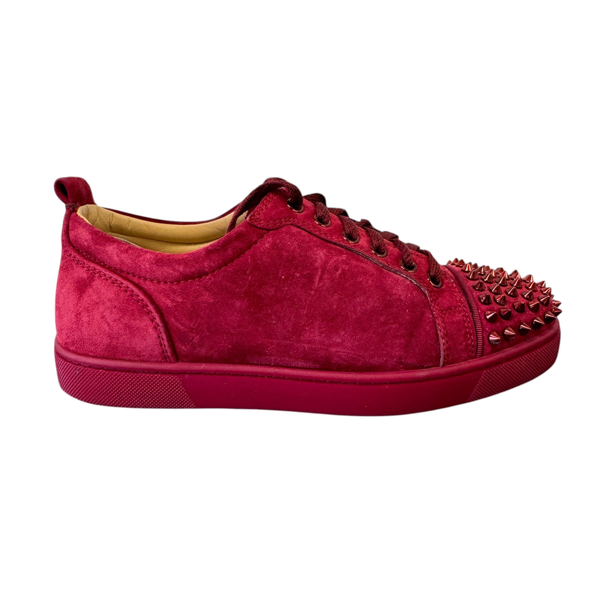 Men's Louis Junior Spikes Flat Low Trainers Burgundy Size EU 40 / UK 6